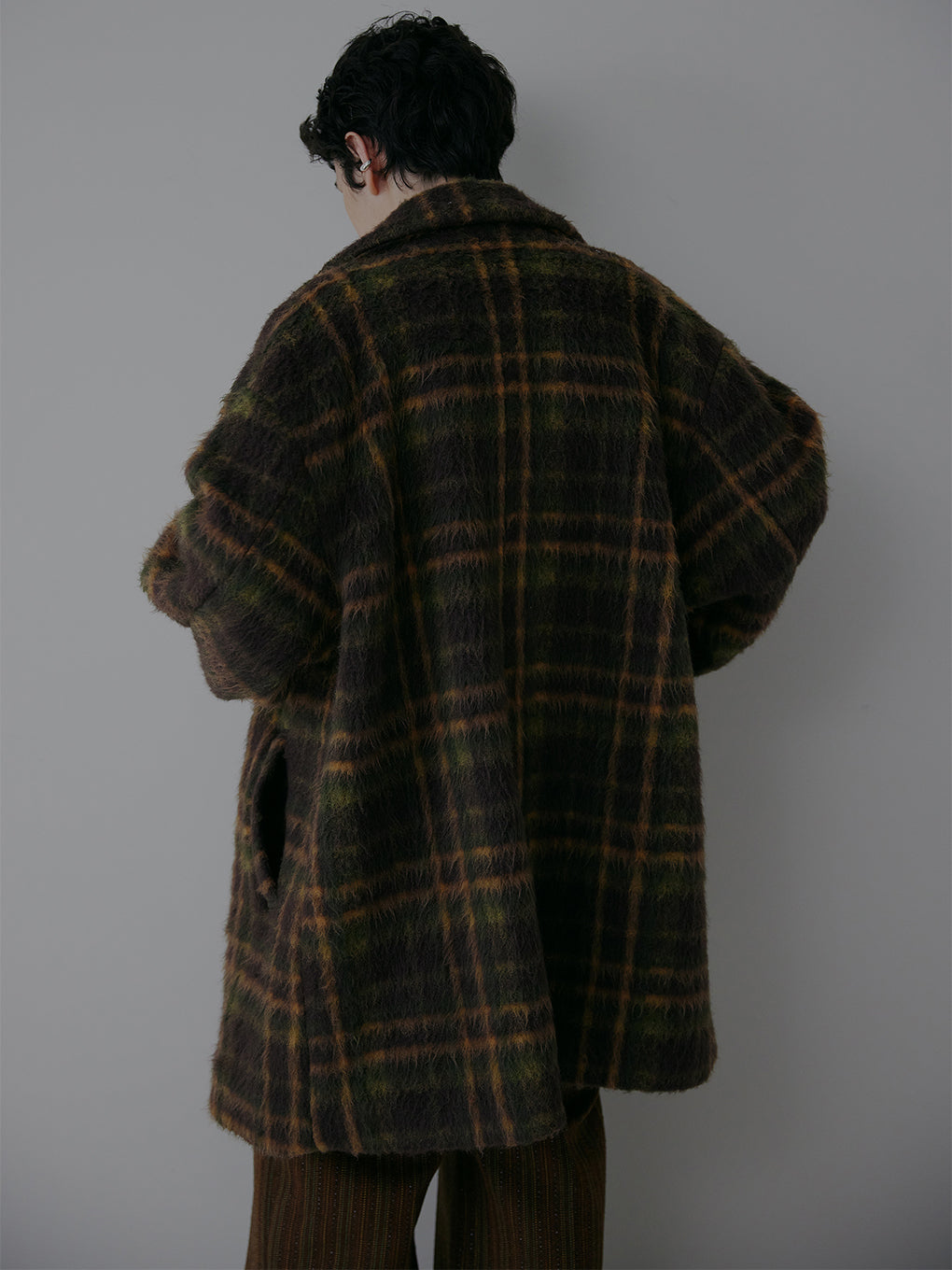 ADORABLE SHAGGY CHECK COAT