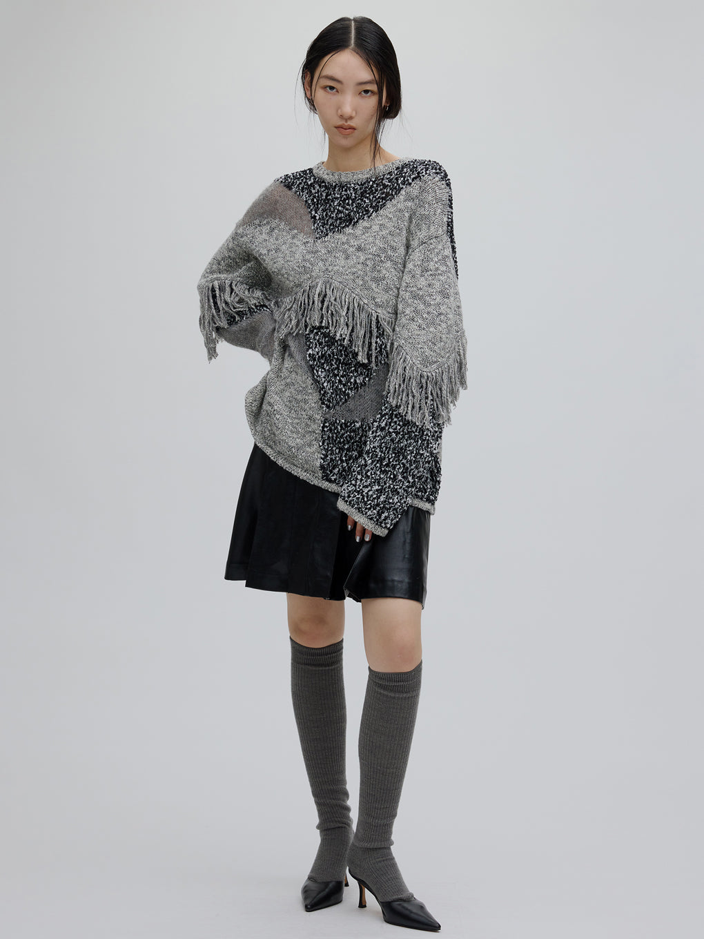 アメリヴィンテージ フリンジニット DOCKING PATTERN FRINGE KNIT