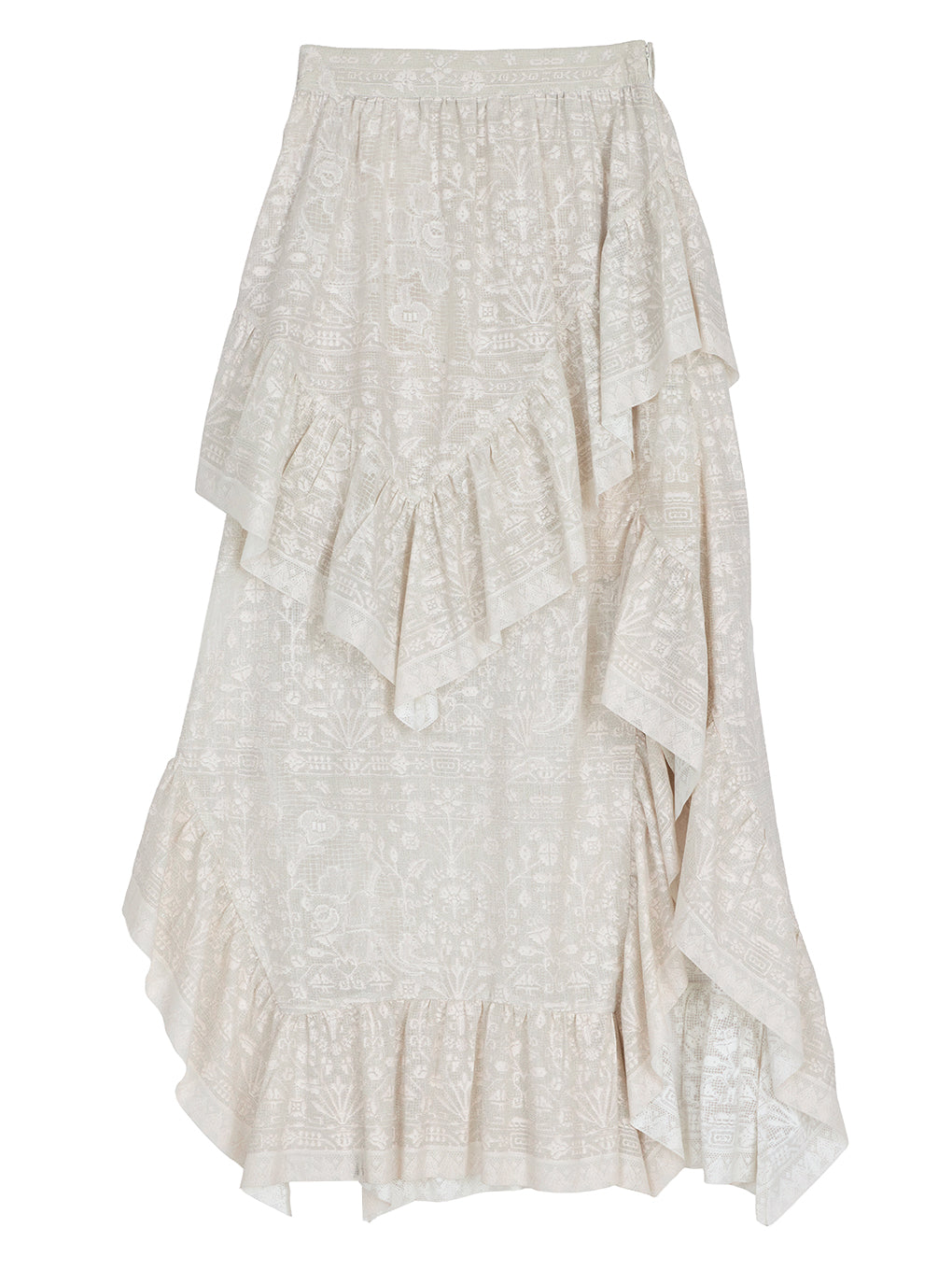 MEDI TROMPE L’OEIL RUFFLE SLIT SKIRT