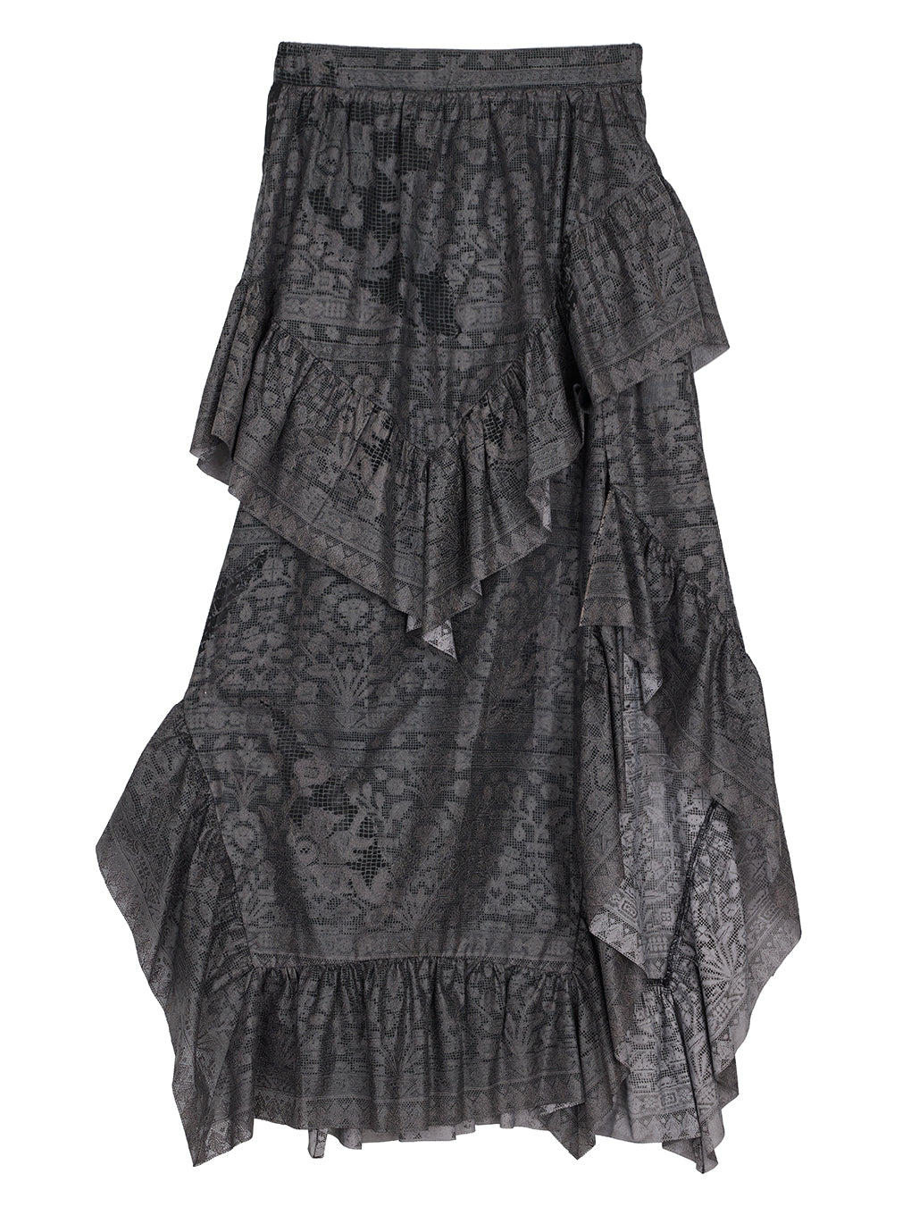 MEDI TROMPE L’OEIL RUFFLE SLIT SKIRT