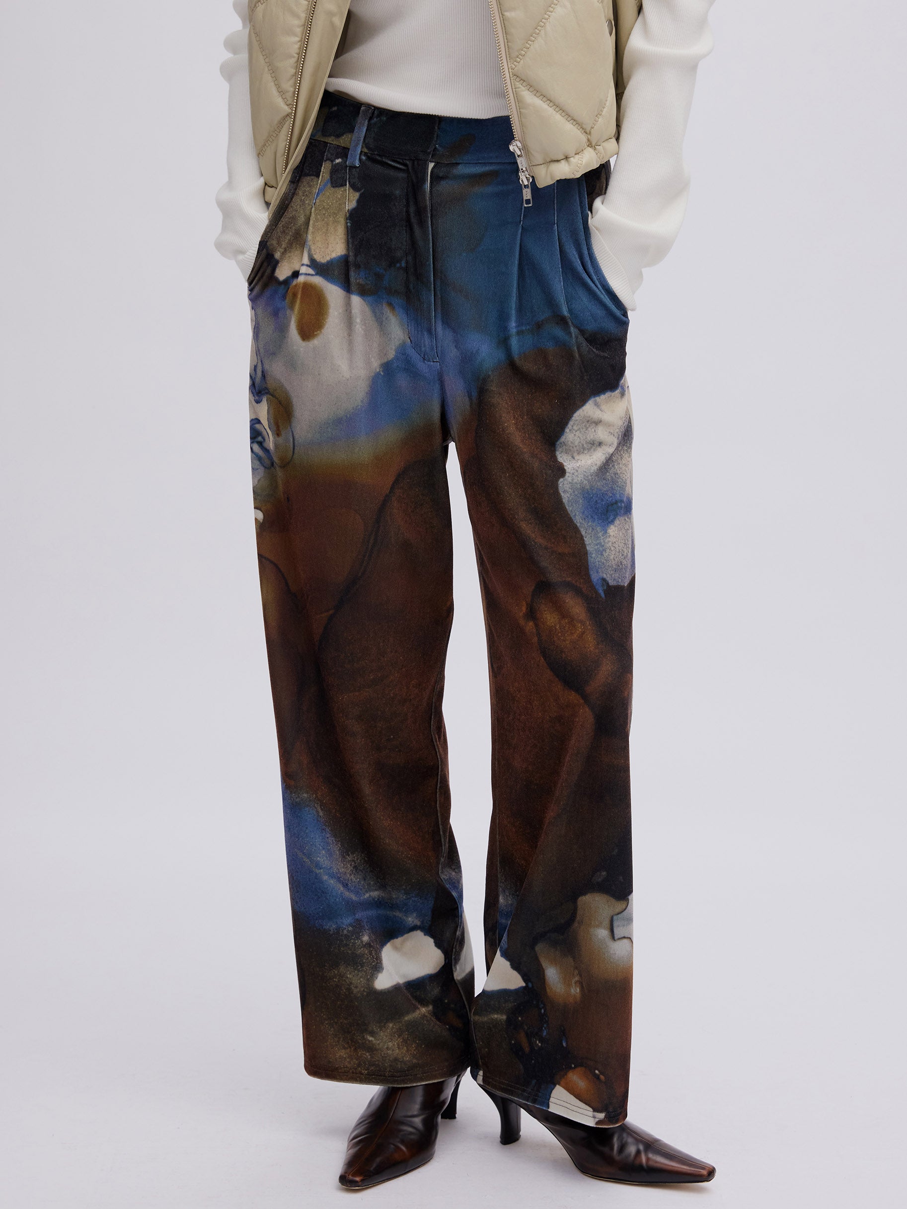 RUST INK ART WIDE PANTS