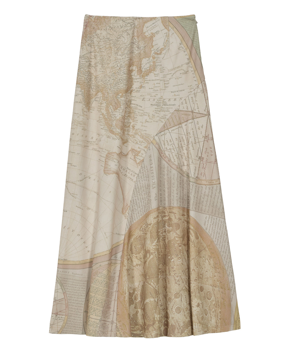 CARTOGRAPHIC PATTERN CUT SKIRT