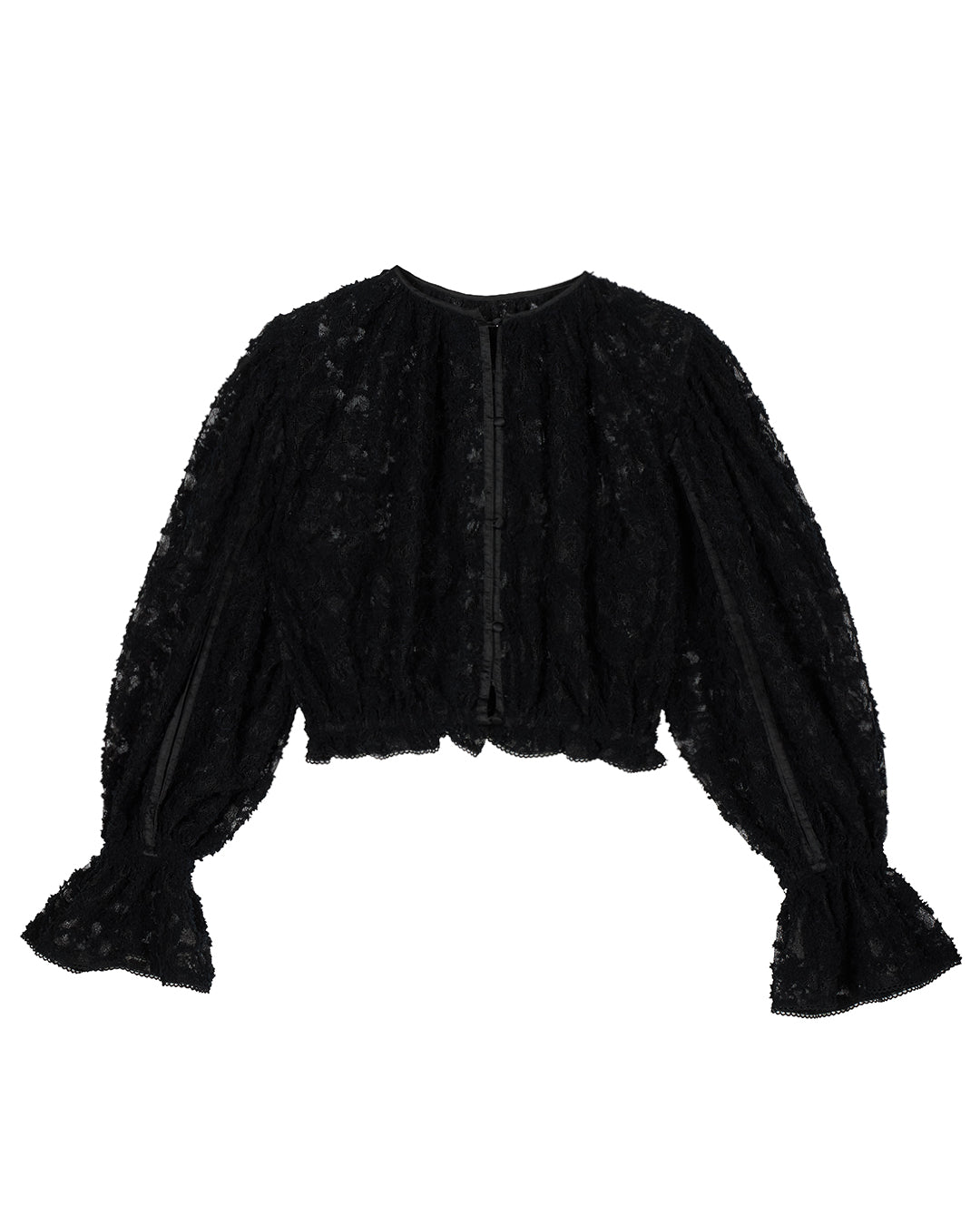 BRUSHED LACE VOLUME BLOUSE