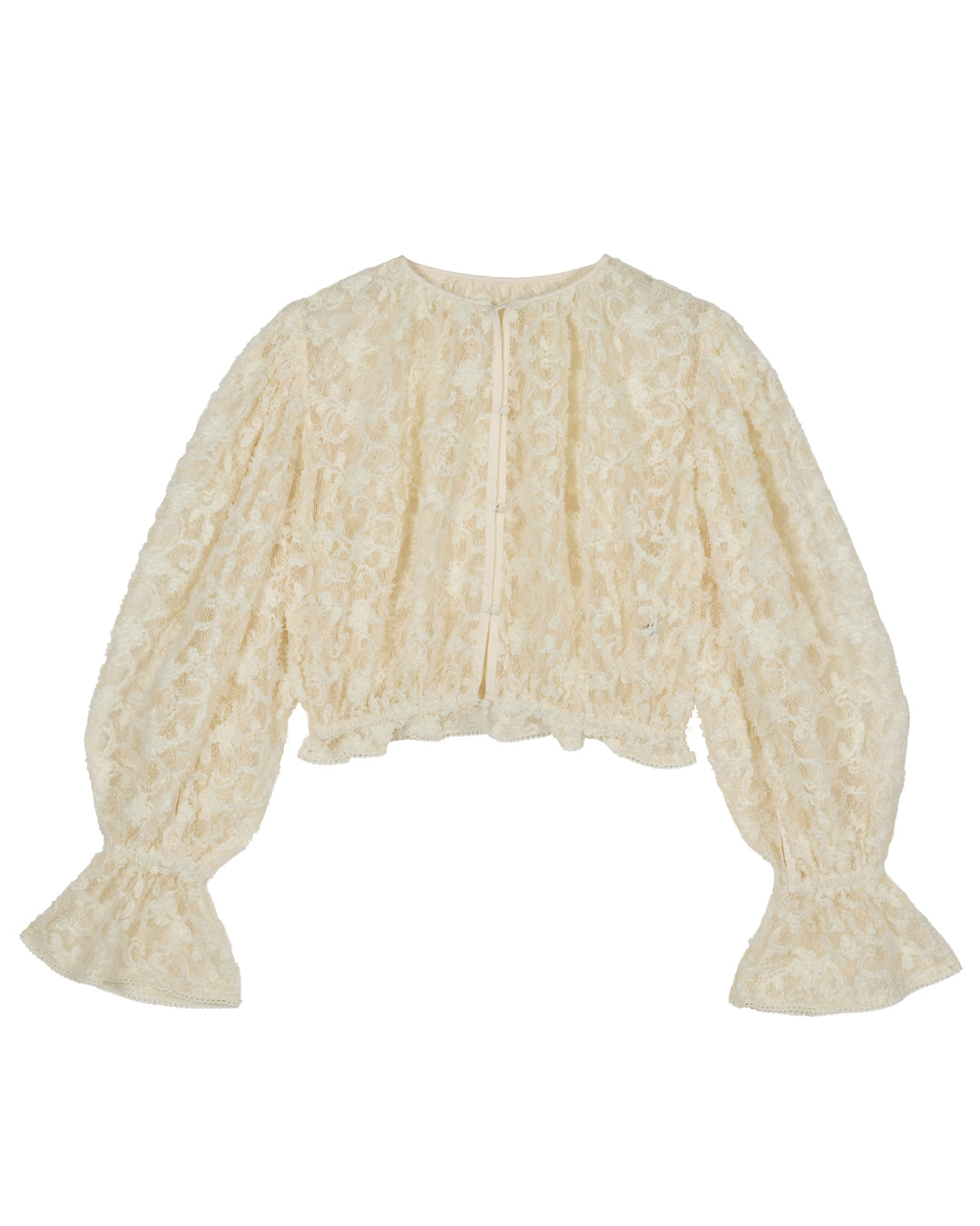 BRUSHED LACE VOLUME BLOUSE