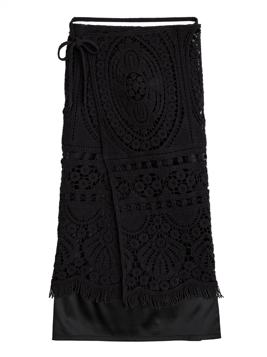 MEDI SHELL MOTIF CROCHET KNIT SKIRT