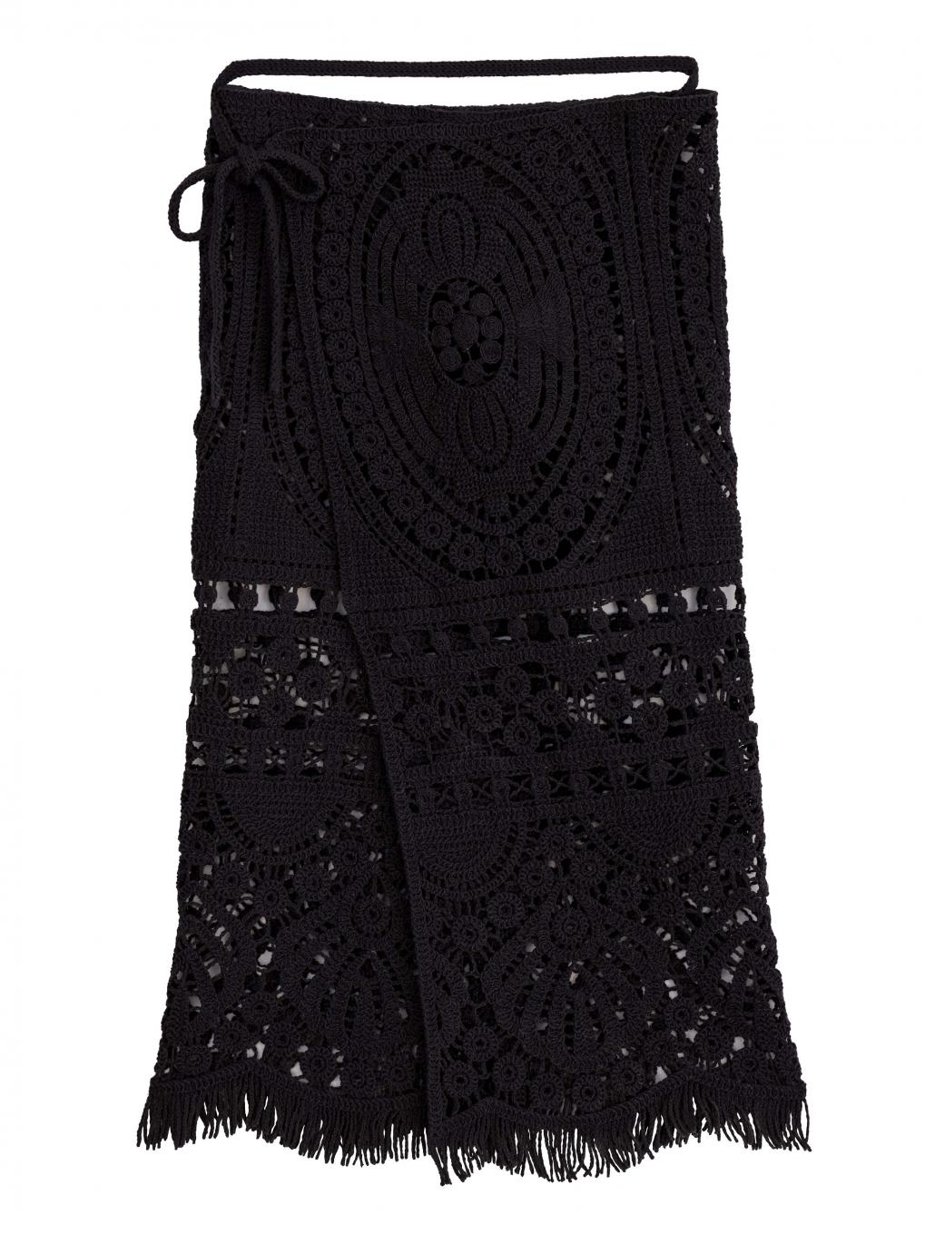 MEDI SHELL MOTIF CROCHET KNIT SKIRT