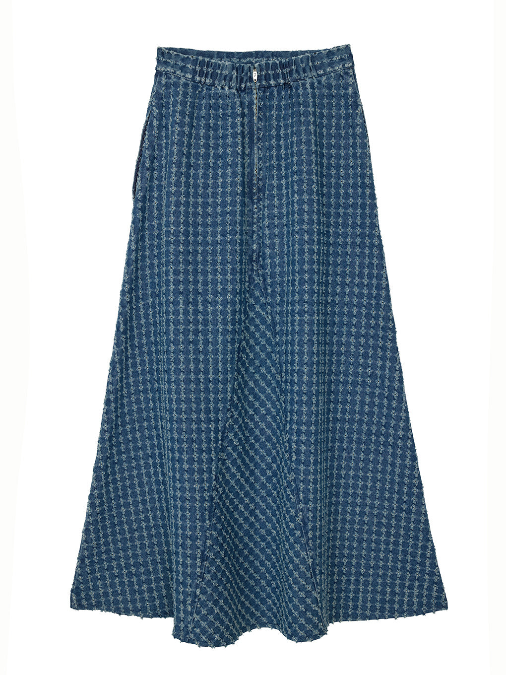 CHECK PROCESSING DENIM SKIRT