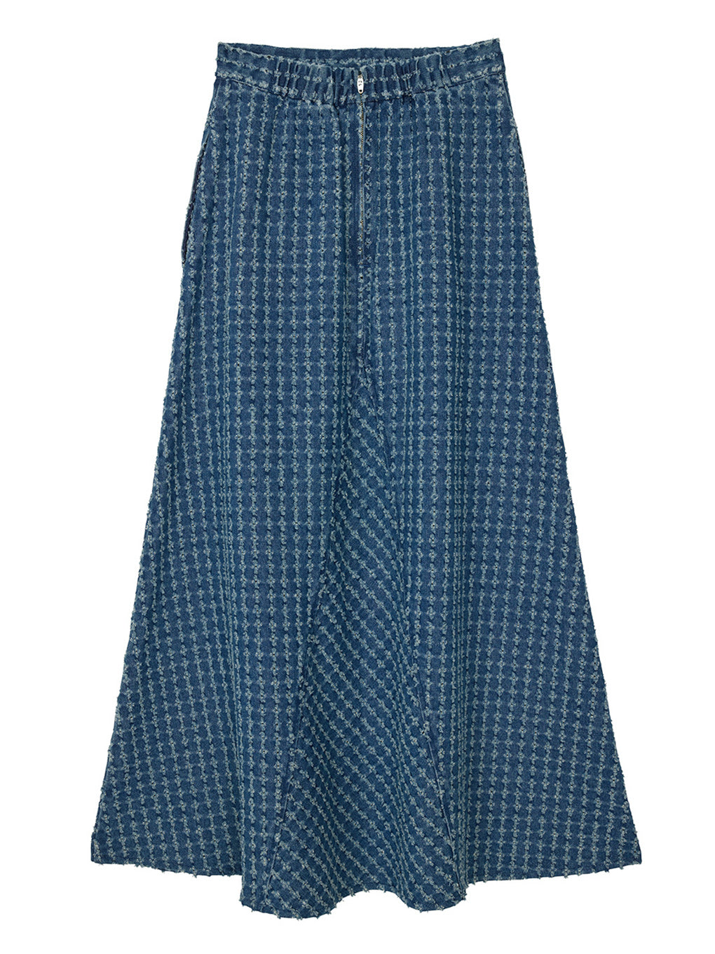 CHECK PROCESSING DENIM SKIRT
