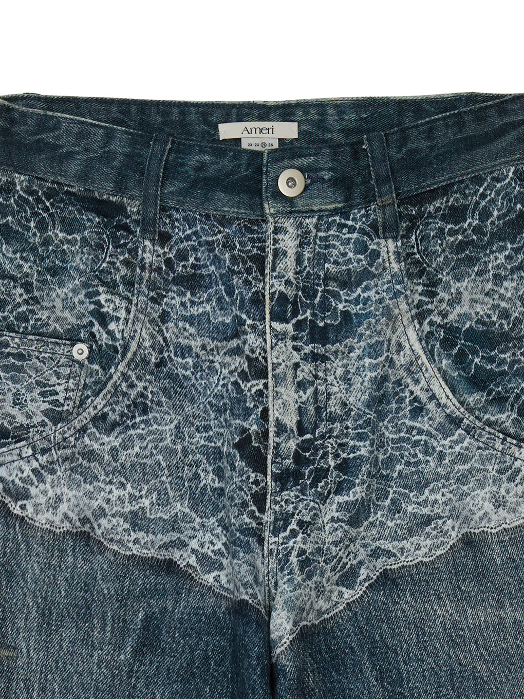 FAKE DENIM DOUBLE WAIST PANTS