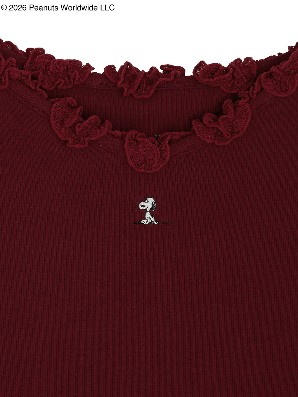 VINTAGE PEANUTS TWIST FRILL RIB CUT CAMI