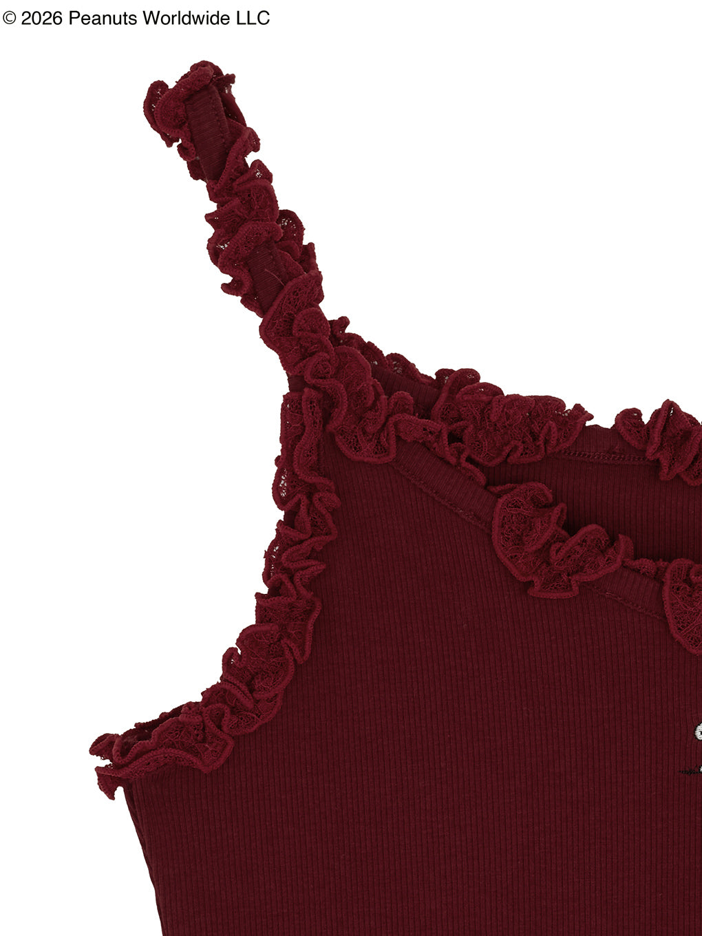 VINTAGE PEANUTS TWIST FRILL RIB CUT CAMI