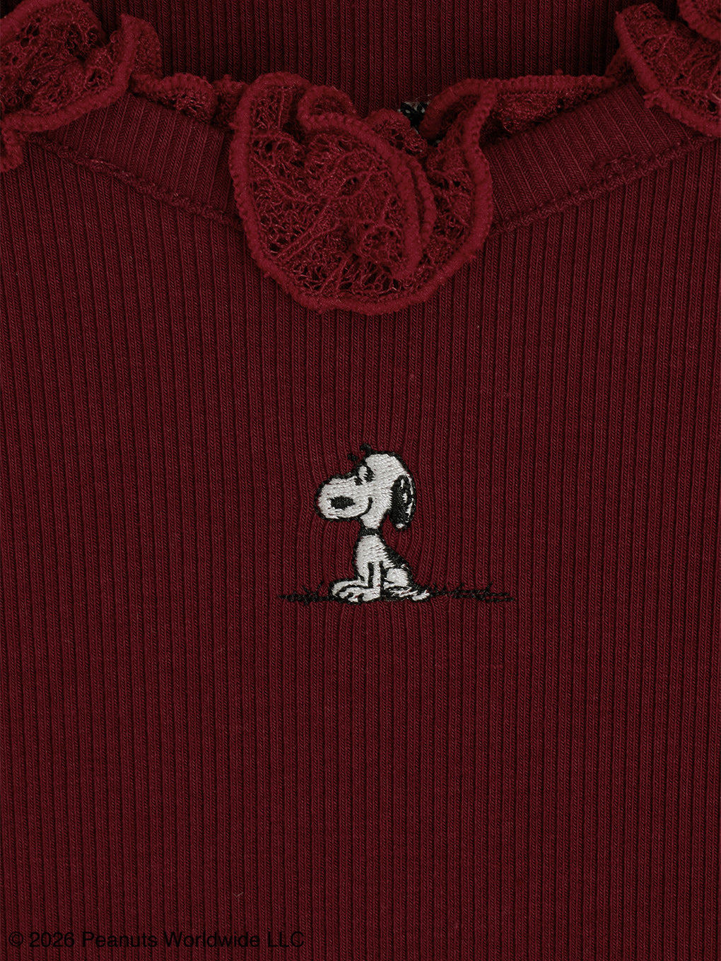 VINTAGE PEANUTS TWIST FRILL RIB CUT CAMI