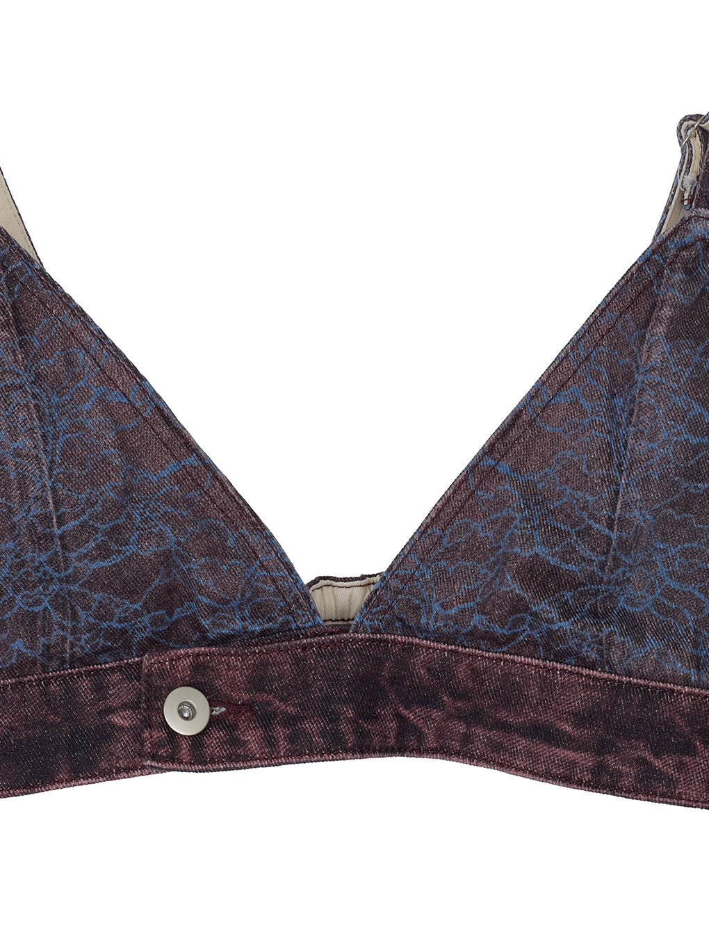 FAKE DENIM LACE BUSTIER