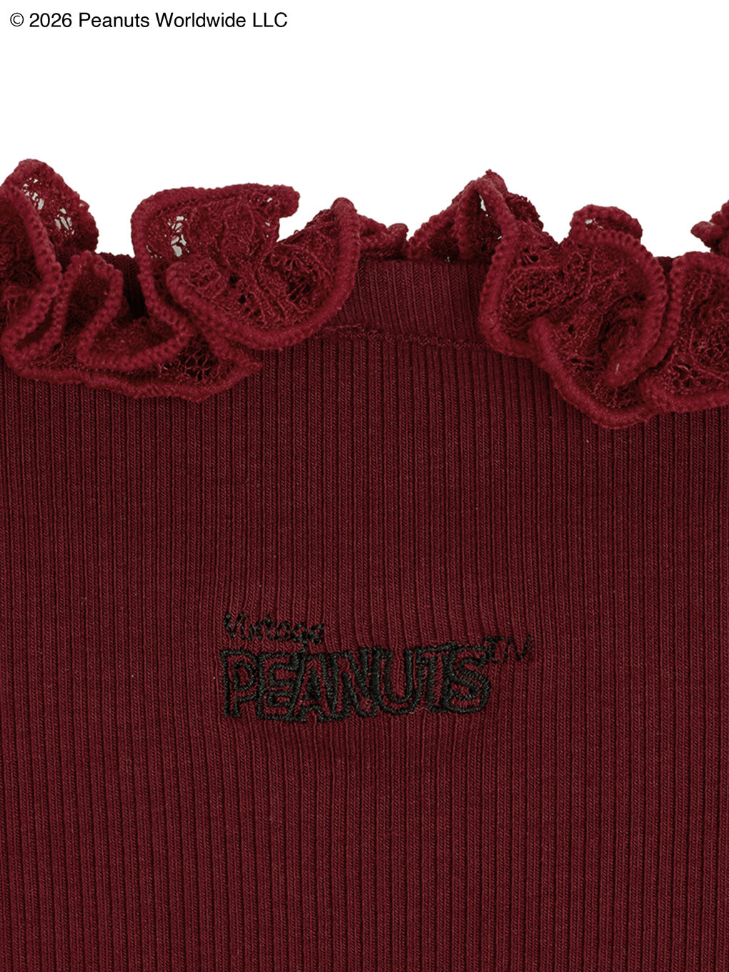 VINTAGE PEANUTS TWIST FRILL RIB CUT CAMI