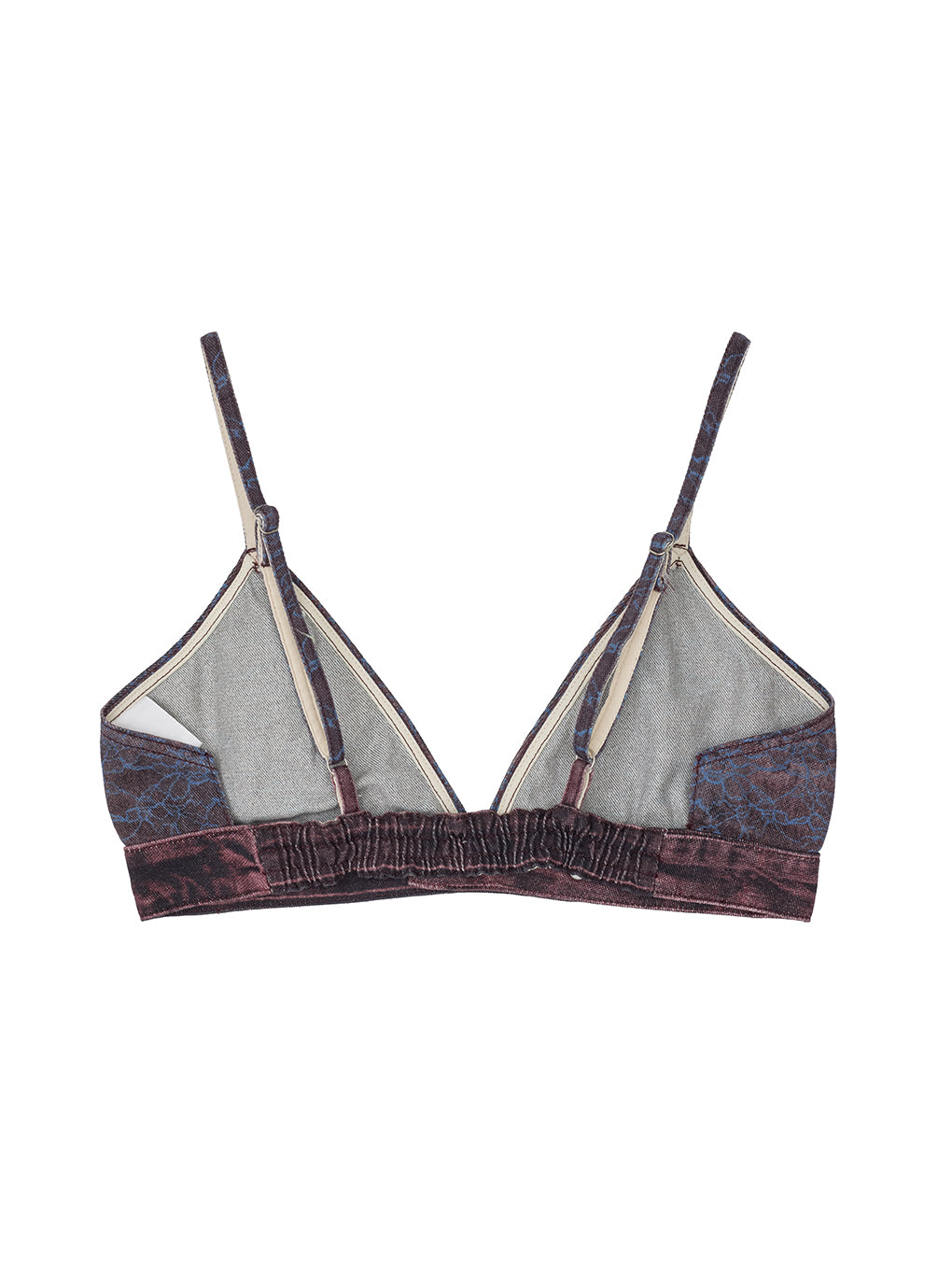 FAKE DENIM LACE BUSTIER