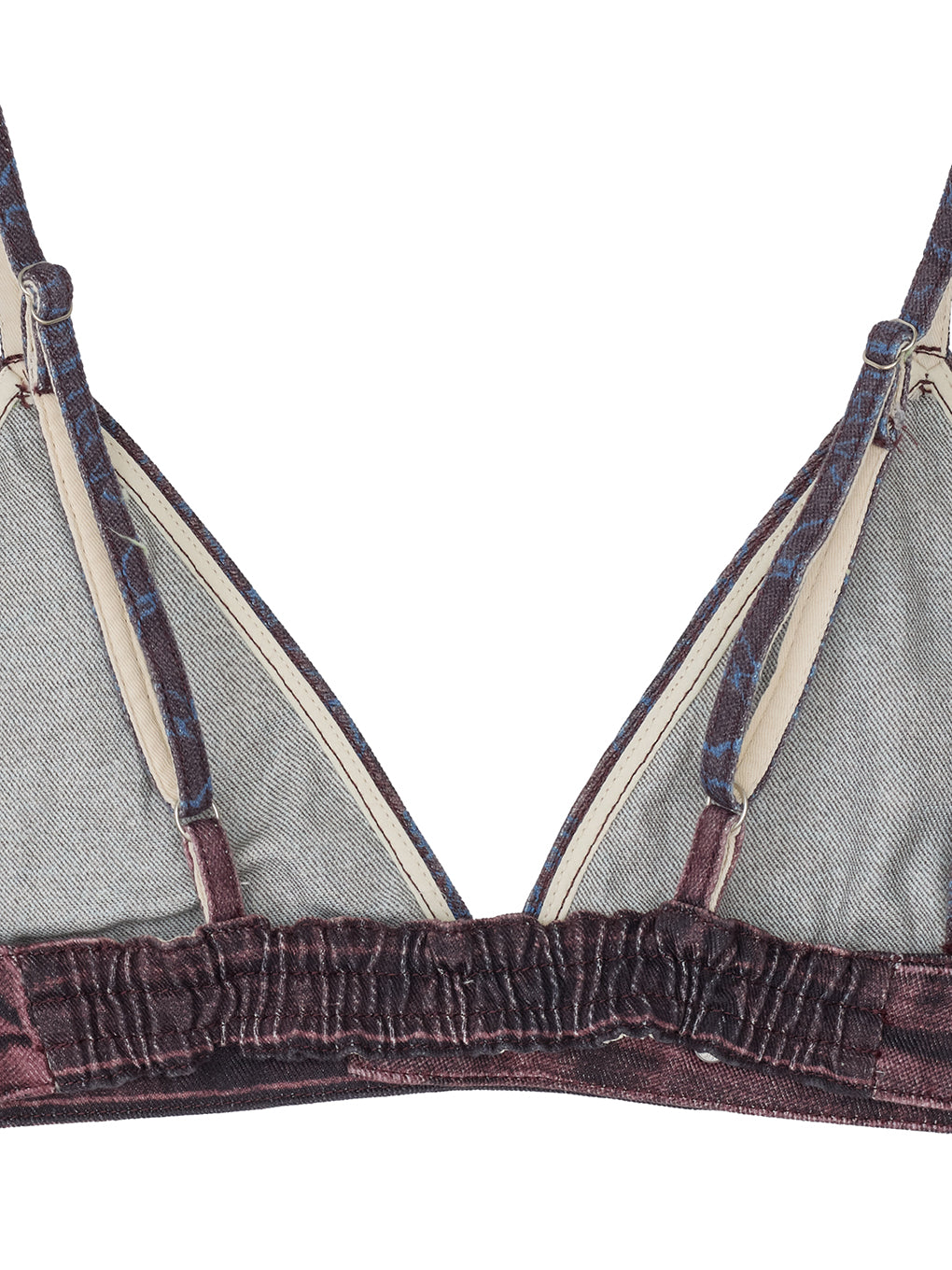 FAKE DENIM LACE BUSTIER