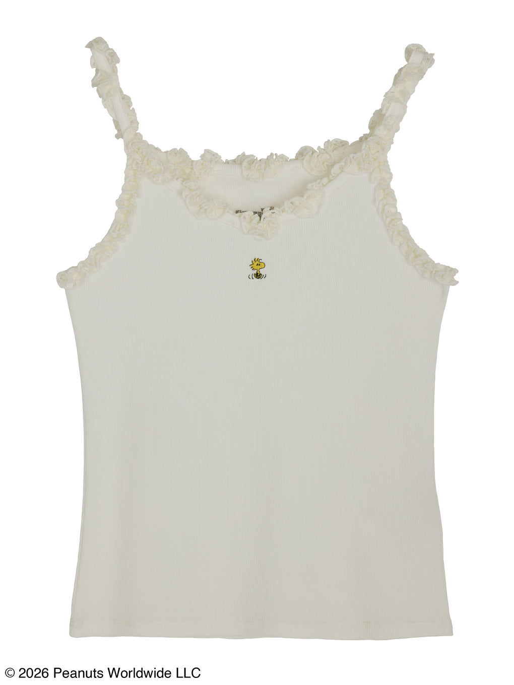 VINTAGE PEANUTS TWIST FRILL RIB CUT CAMI