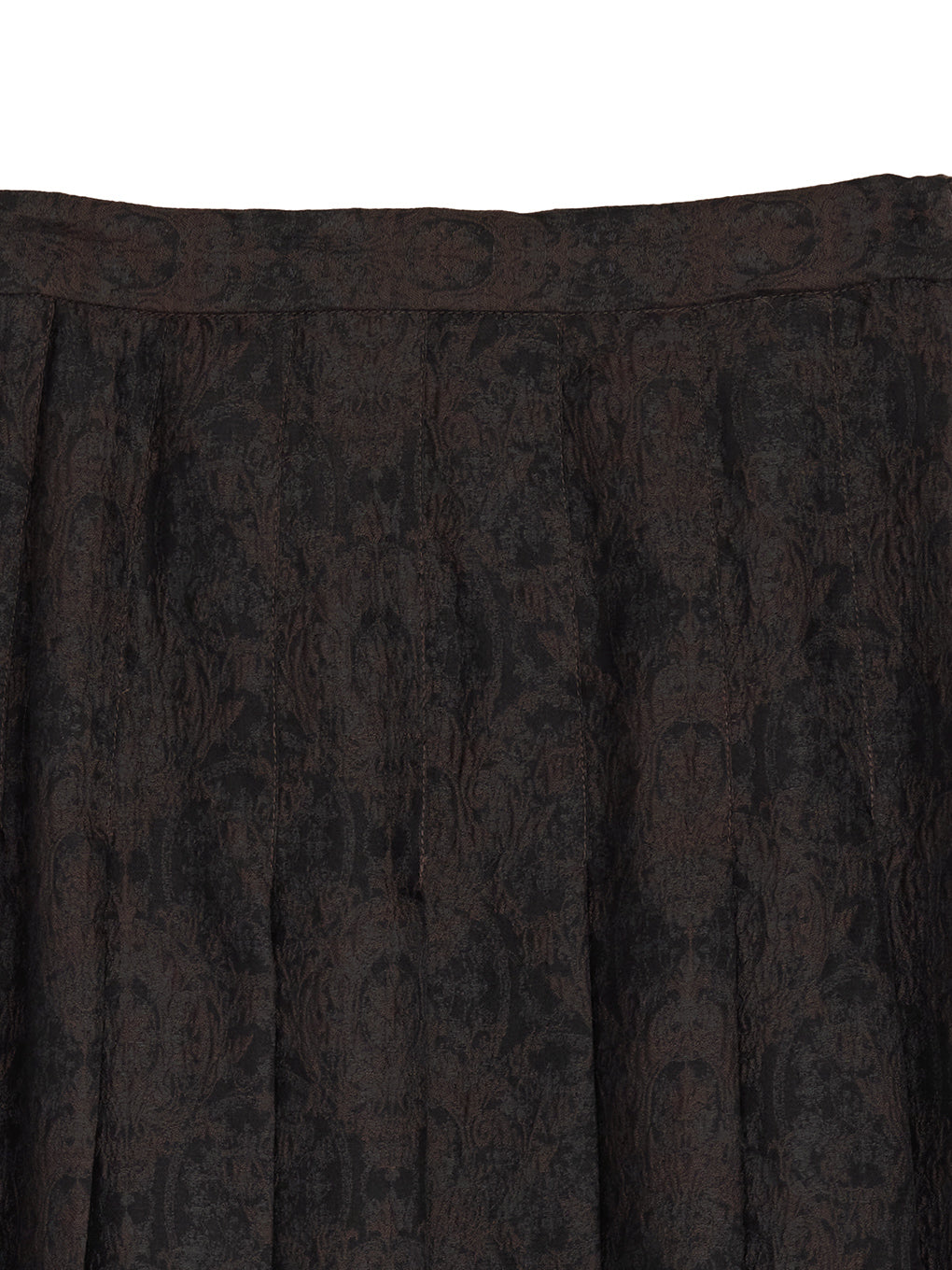 SHEER DAMASK JACQUARD PLEATED SKIRT