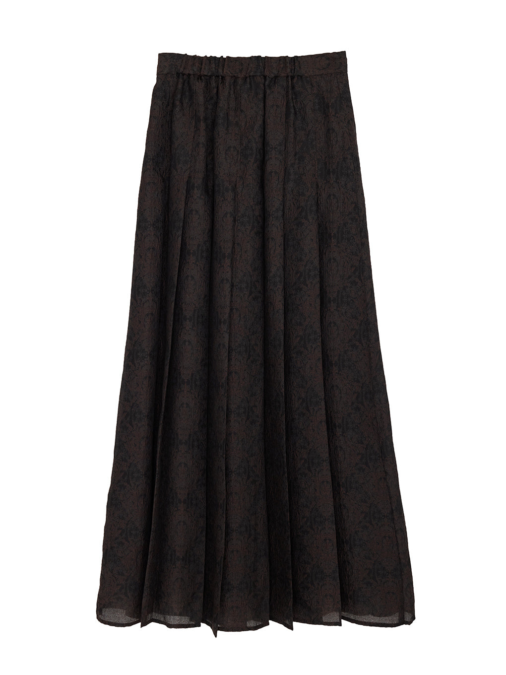 SHEER DAMASK JACQUARD PLEATED SKIRT