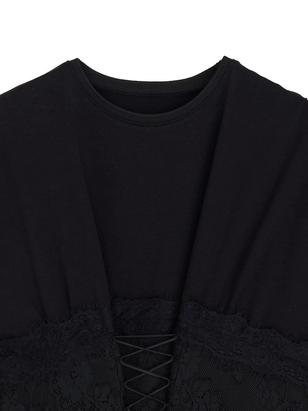 CORSET LIKE LACE DOCKING TEE