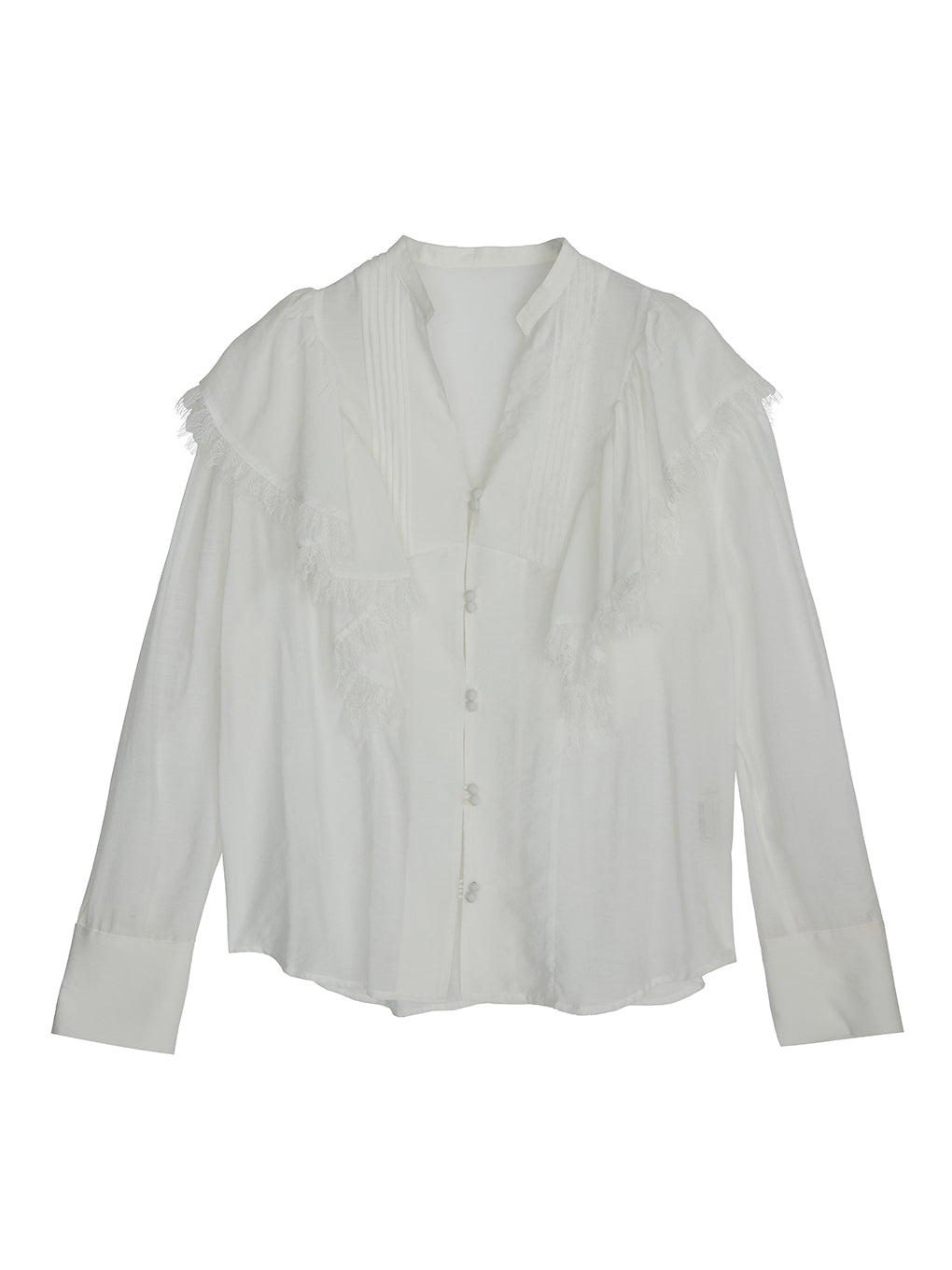 UND LACE DRAPE FRILL BLOUSE