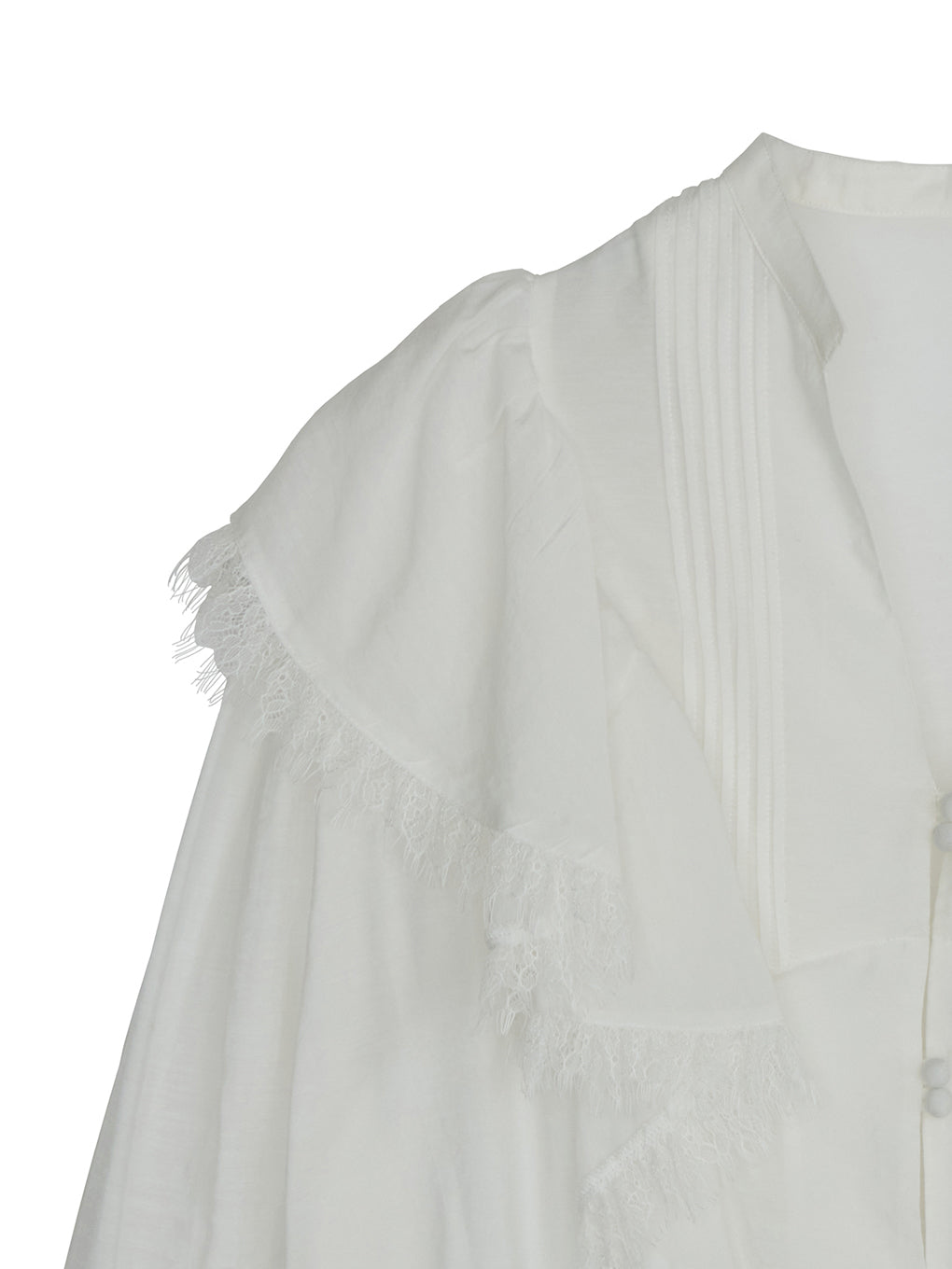 UND LACE DRAPE FRILL BLOUSE