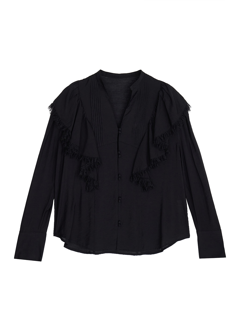 UND LACE DRAPE FRILL BLOUSE
