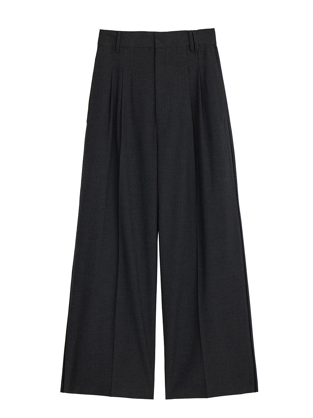 UND LINE DETAIL WIDE STRAIGHT PANTS