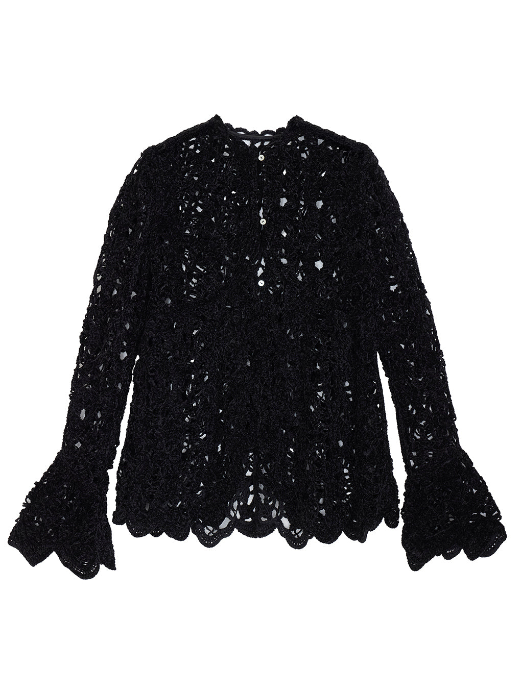 トップス UND VELOUR LACE PEPLUM KNIT TOP UND VELOUR LACE PEPLUM KNIT TOP