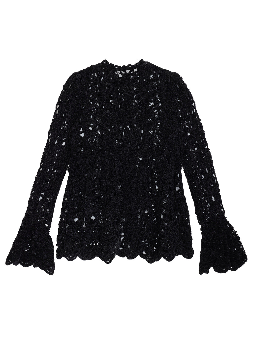 UND VELOUR LACE PEPLUM KNIT TOP