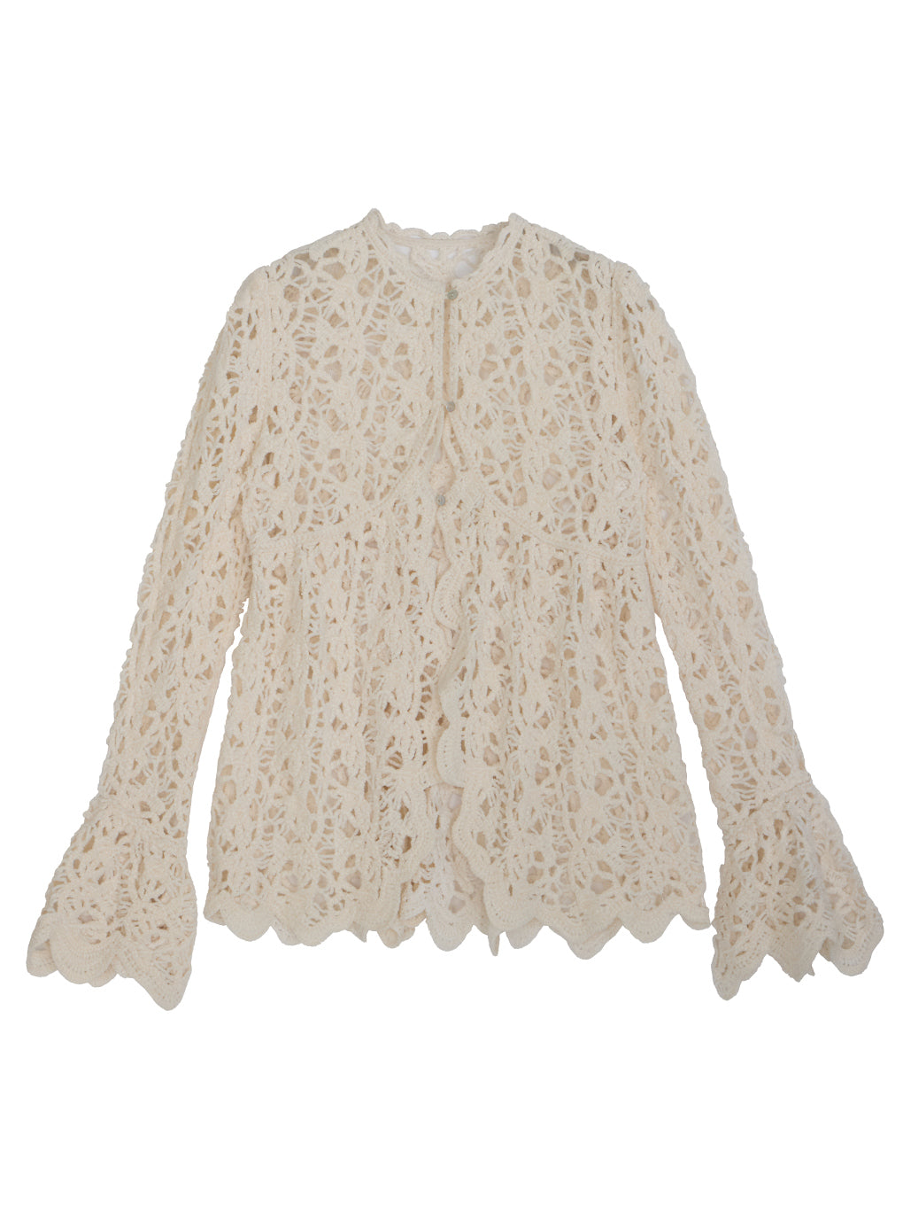 UND VELOUR LACE PEPLUM KNIT TOP