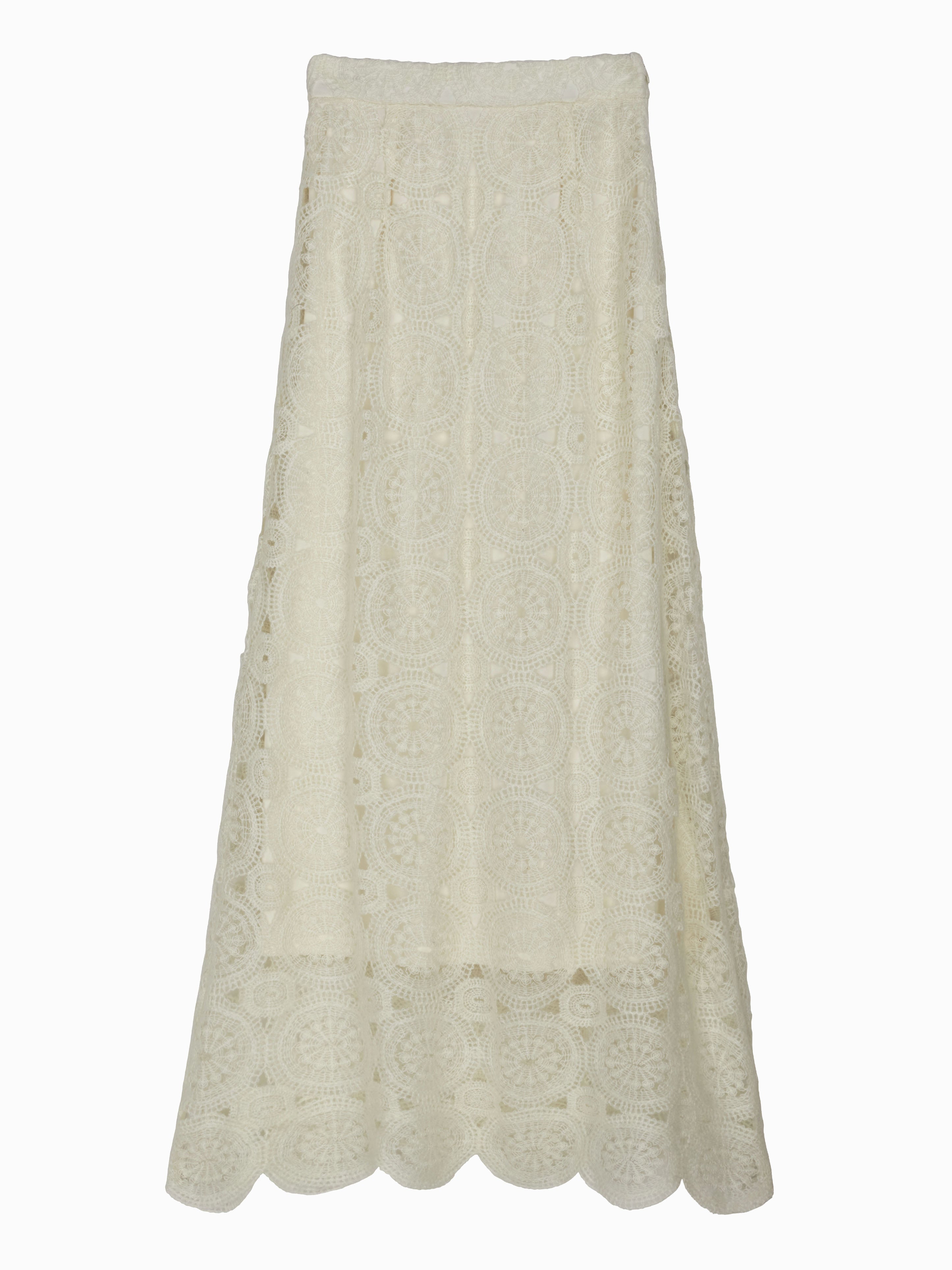 UND LACE LIKE KNIT SEMI FLARE SKIRT