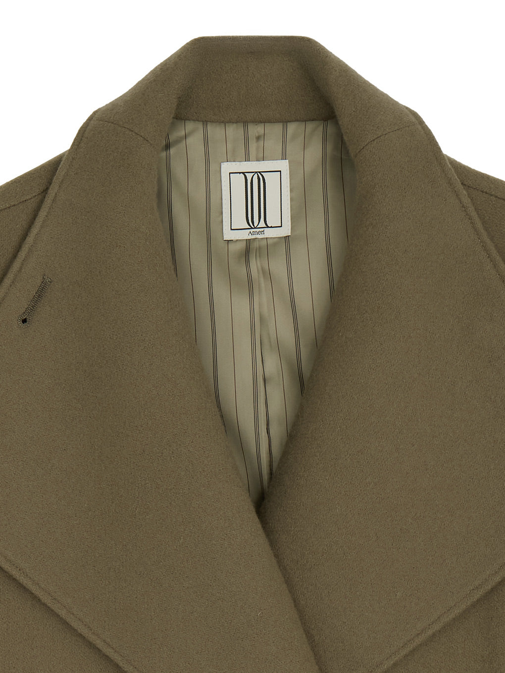 UND WOOL ASYMMETRY STAND COLLAR COAT