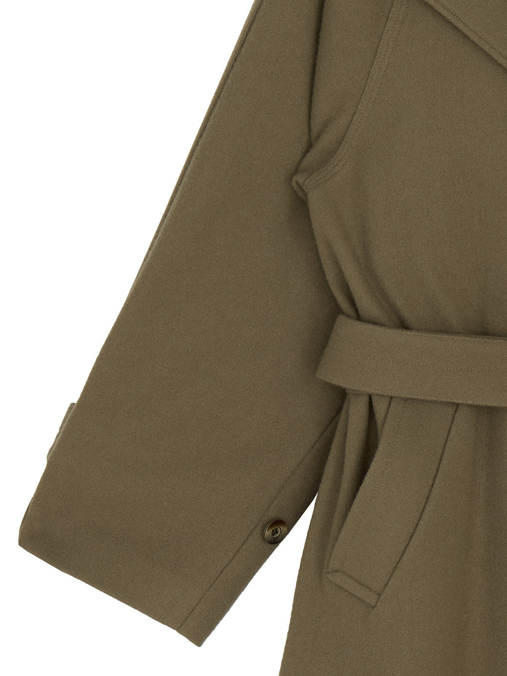 UND WOOL ASYMMETRY STAND COLLAR COAT