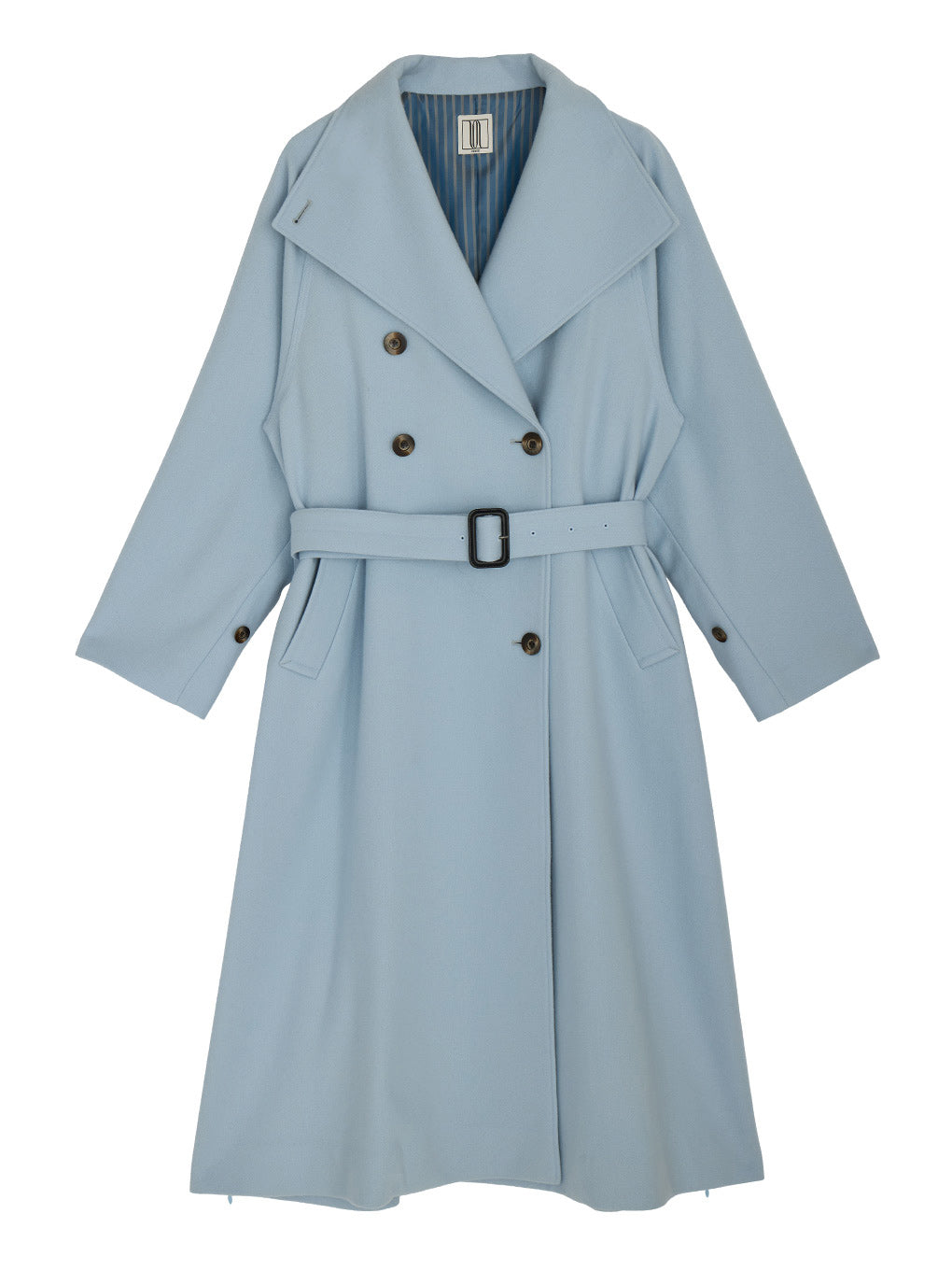 UND WOOL ASYMMETRY STAND COLLAR COAT
