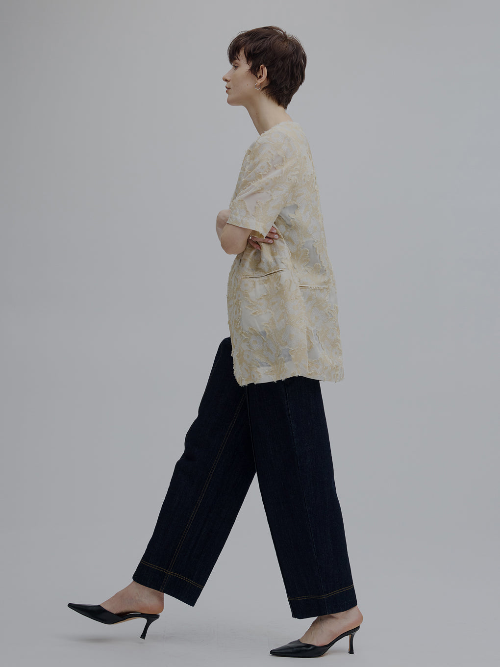 CUT JACQUARD JACKET SET UP