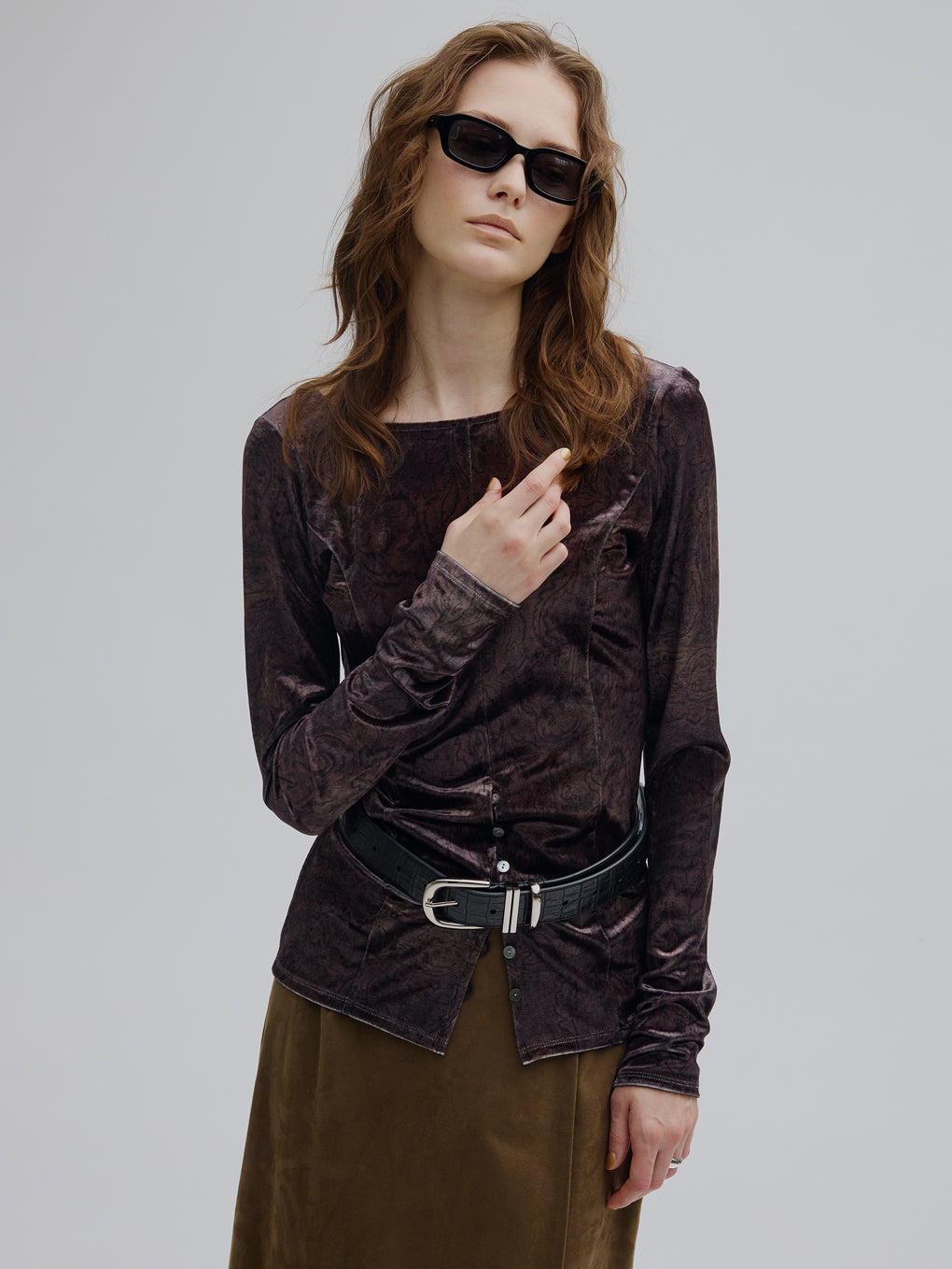VINTAGE PAISLEY VELOUR TOP