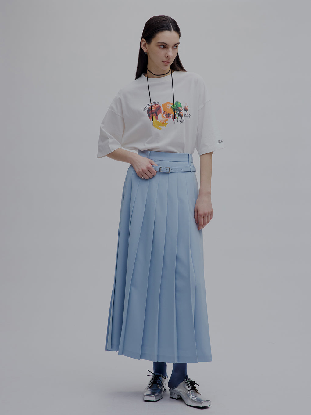 MEDI LOW BELT PLEATS SKIRT