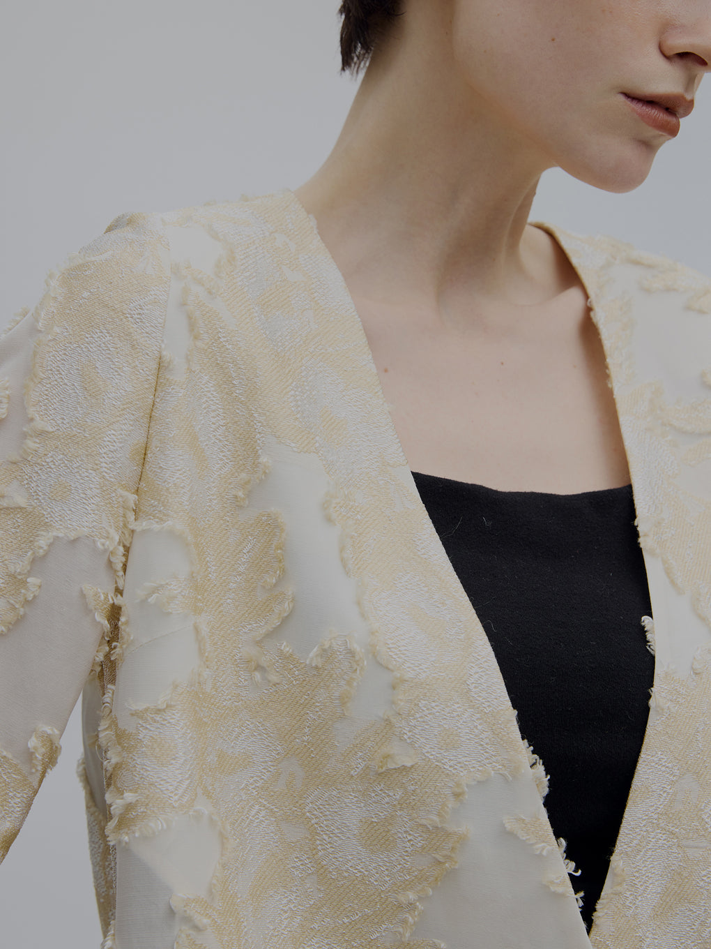 ジャケット・アウター AMERI CUT JACQUARD JACKET SET UP CUT JACQUARD