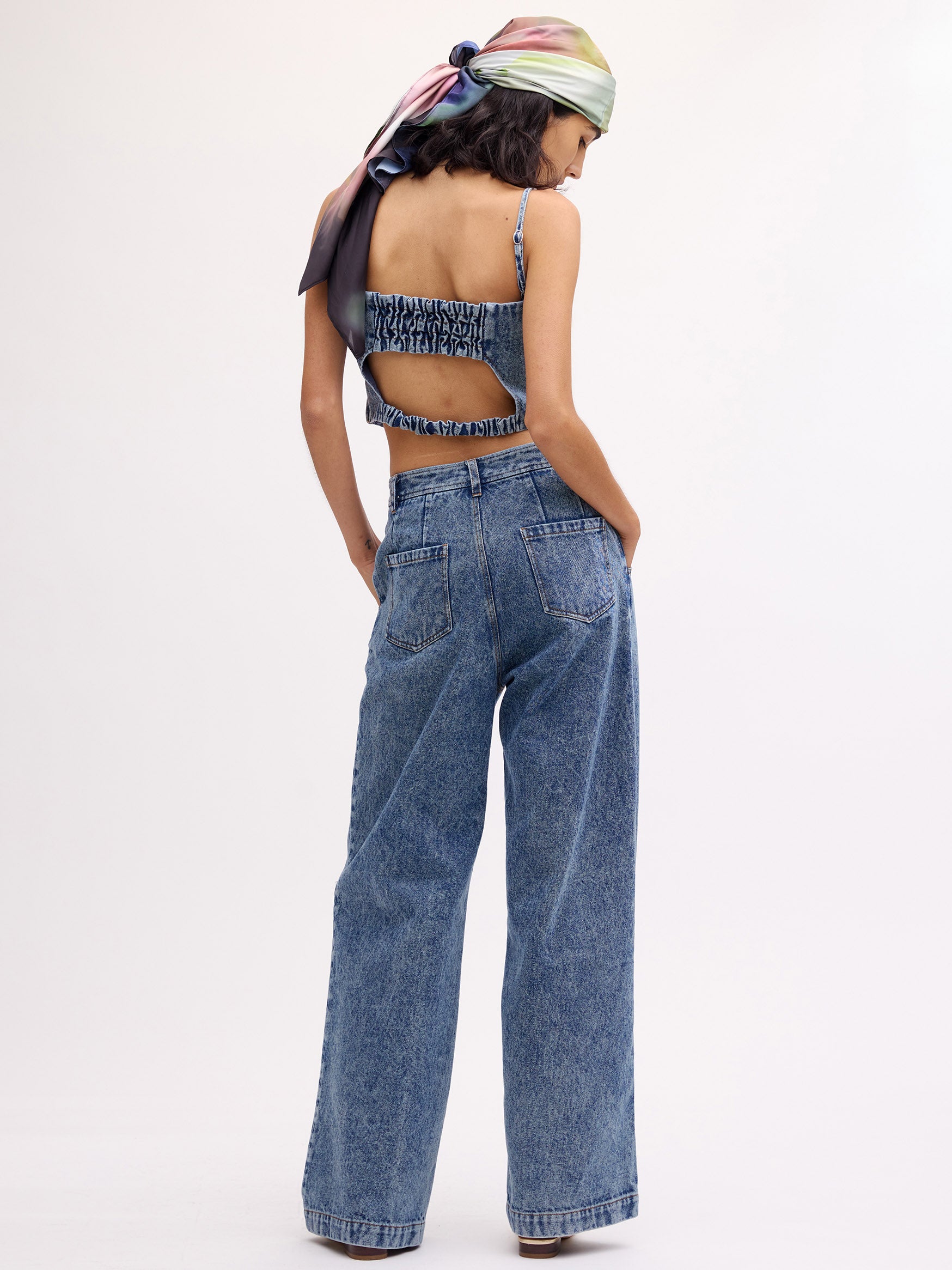 BUSTIER DENIM SET ROMPERS