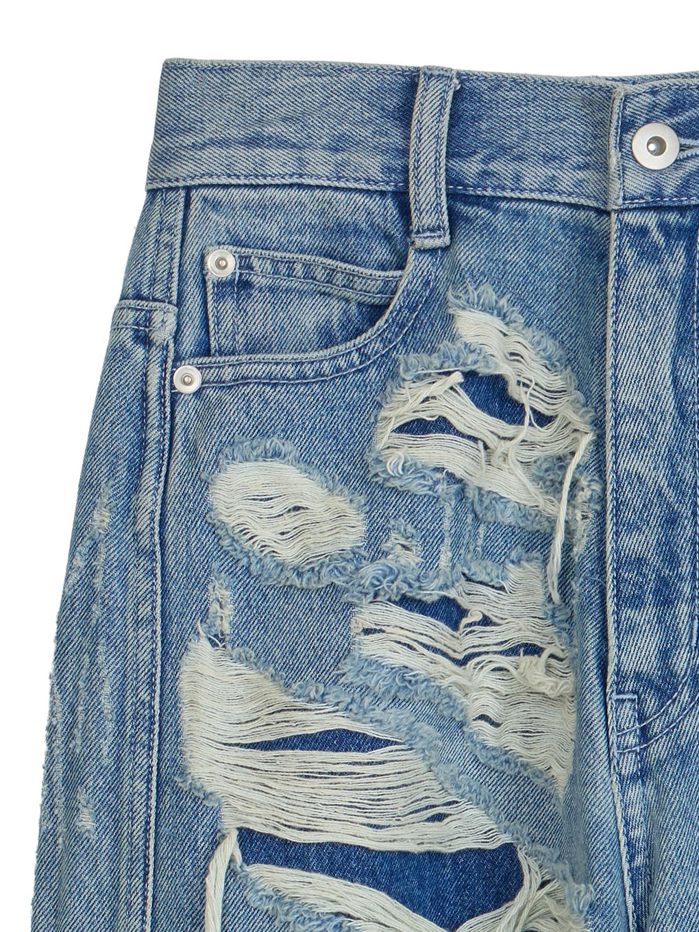UND HARD DAMAGE LOOSE DENIM