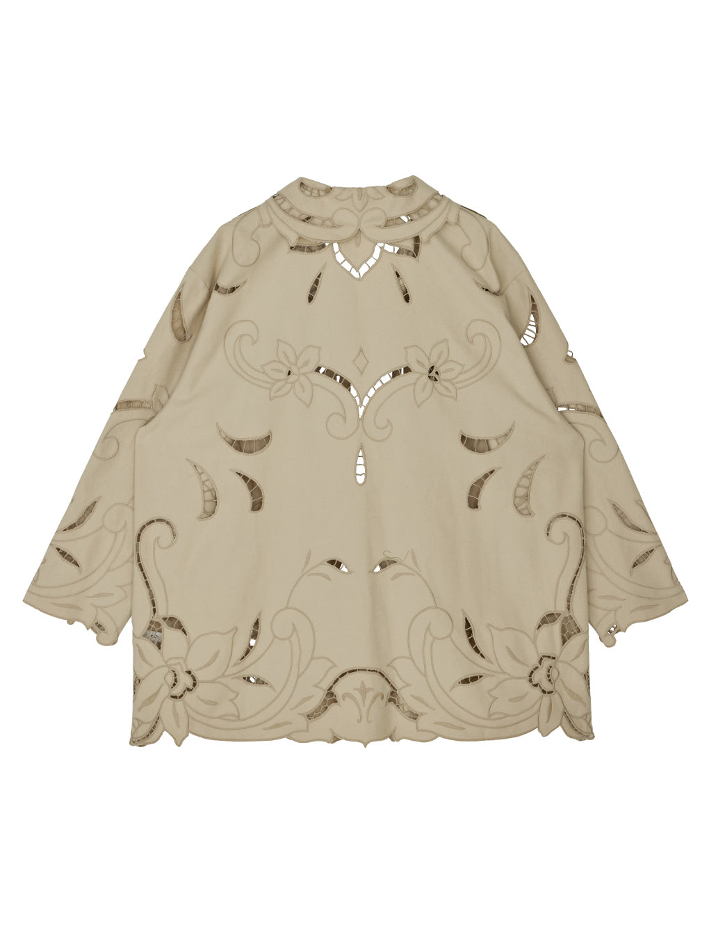 UND SCALLOPE EMBROIDERY OVERSIZE SHIRT