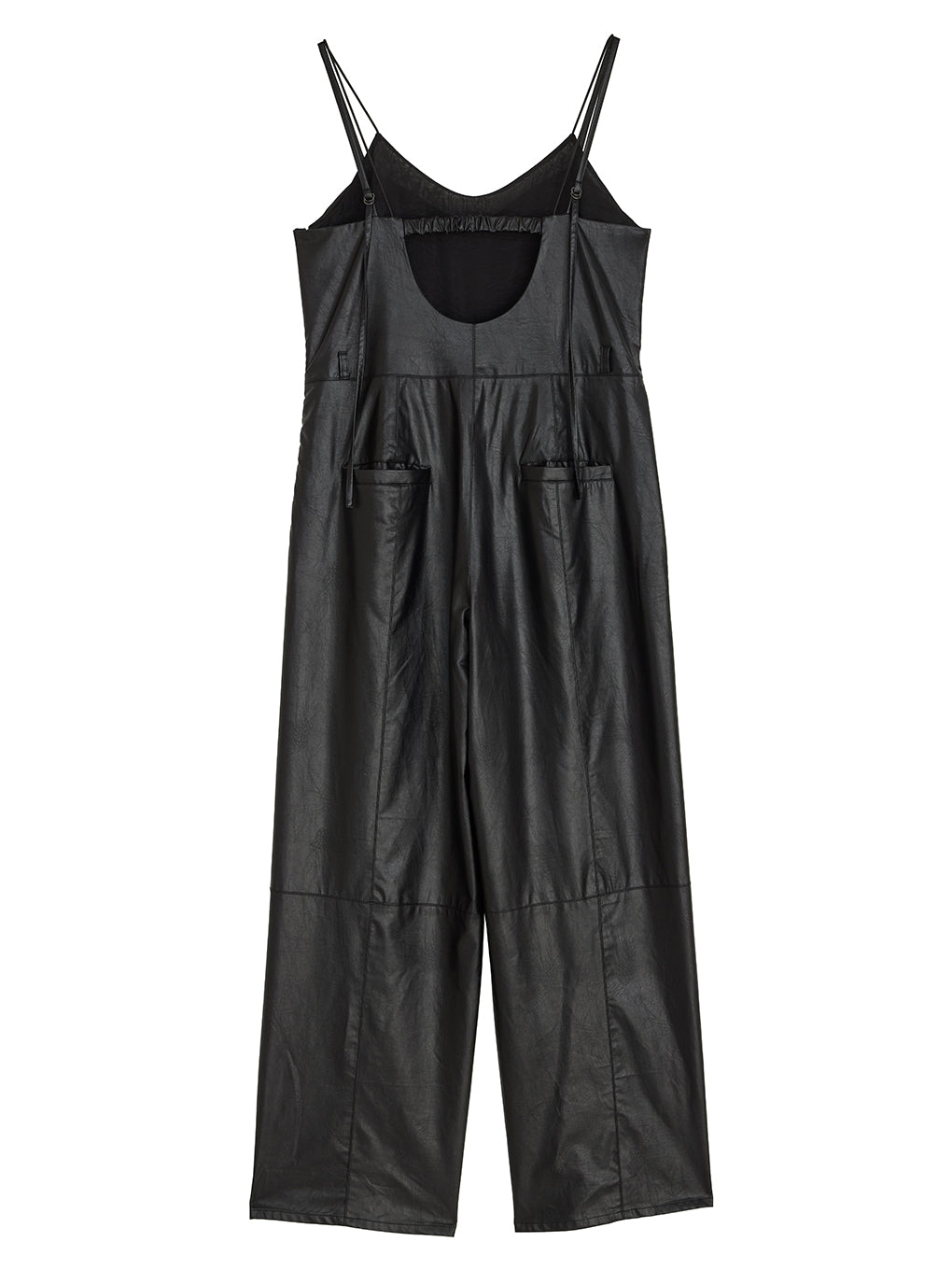 UND SHEER LAYERED  FAKE LEATHER ROMPERS