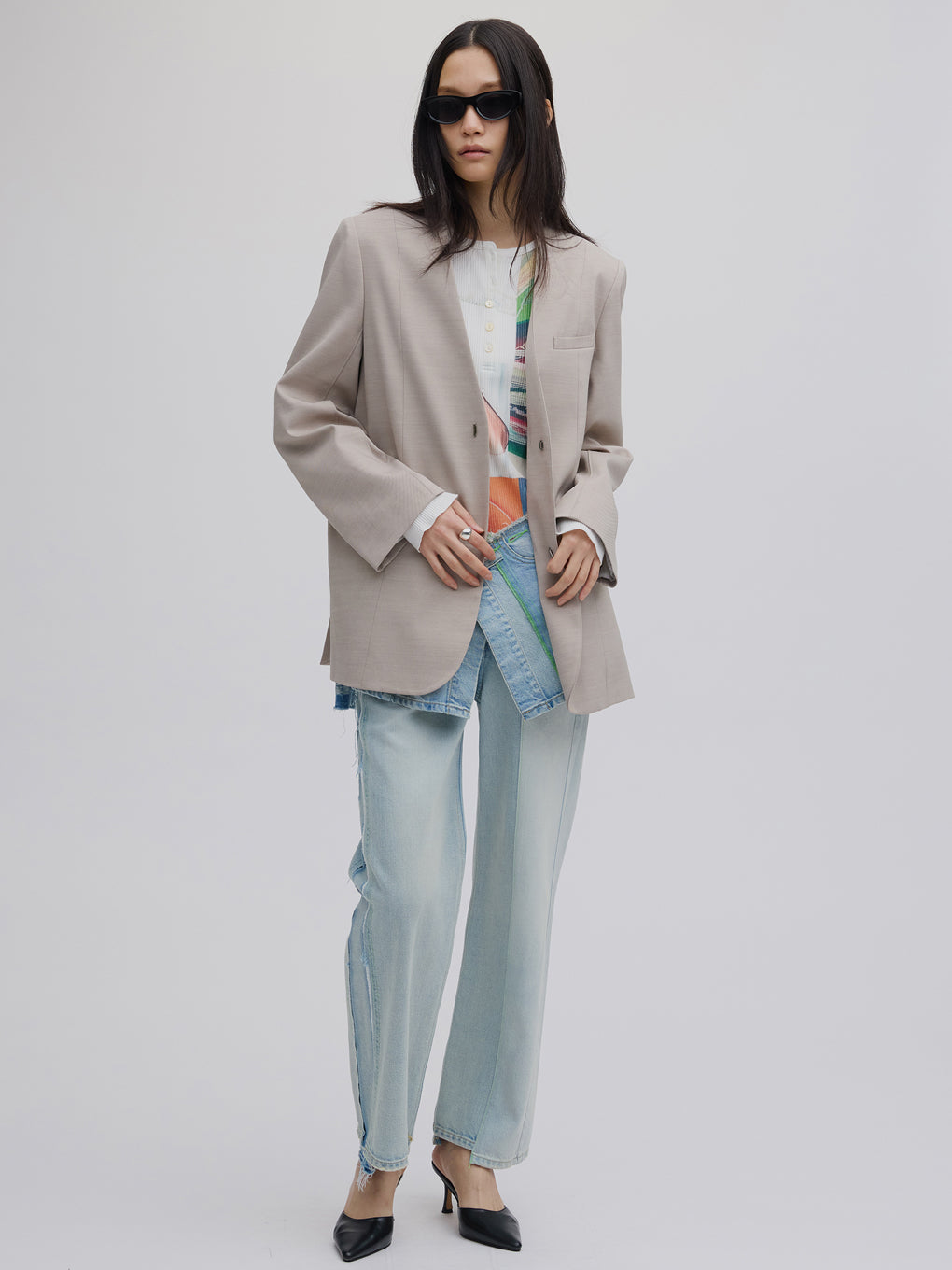 DRY TWILL COLLARLESS JACKET