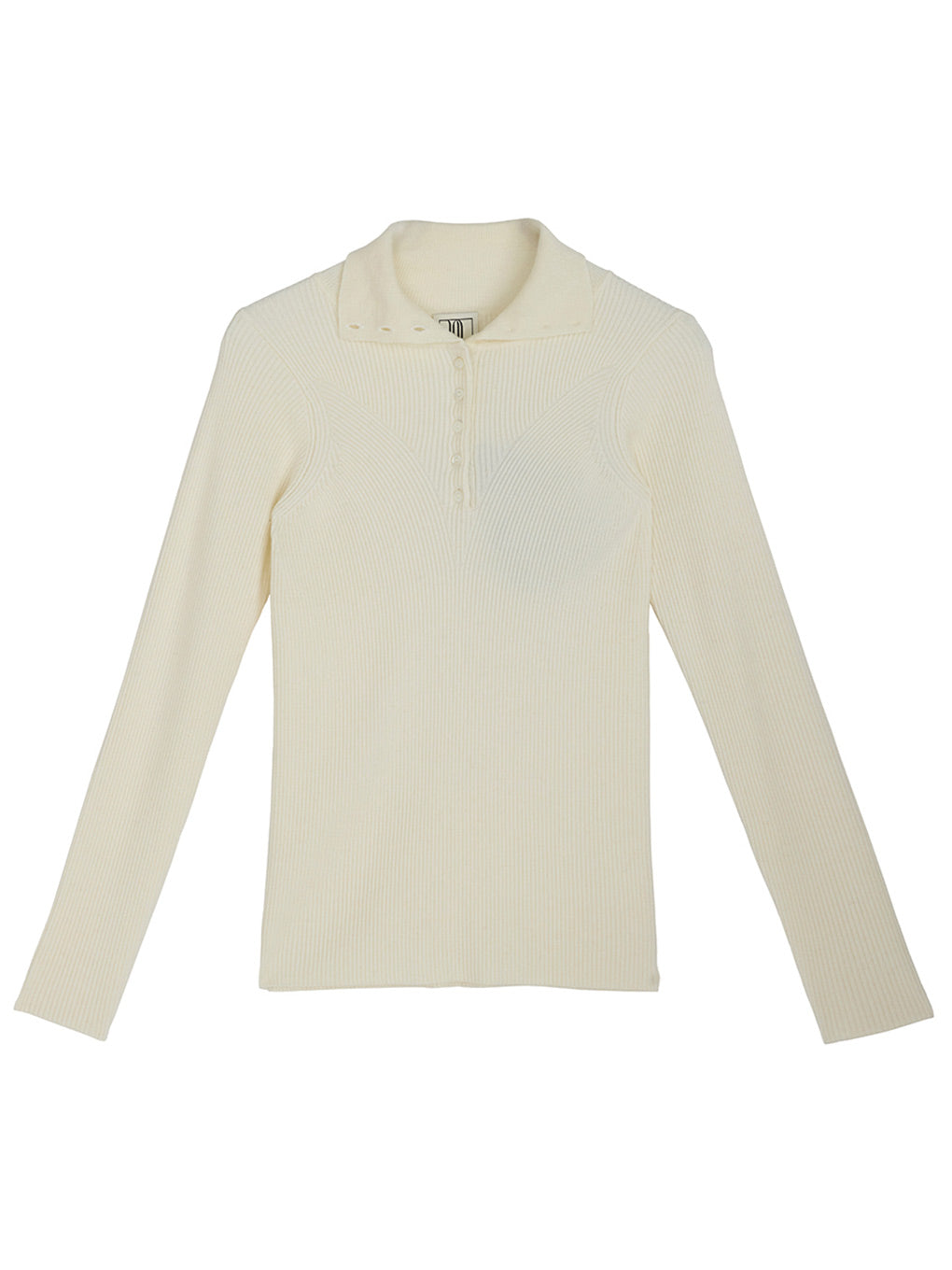 UND HIGH NECK BUTTON KNIT TOP