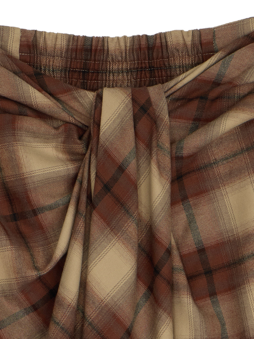 UND DRAPE CHECK SKIRT