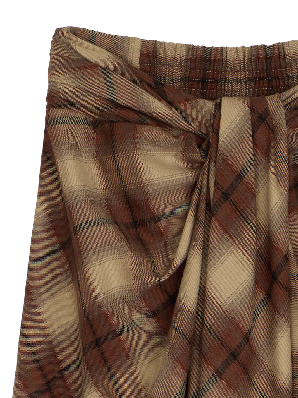 UND DRAPE CHECK SKIRT