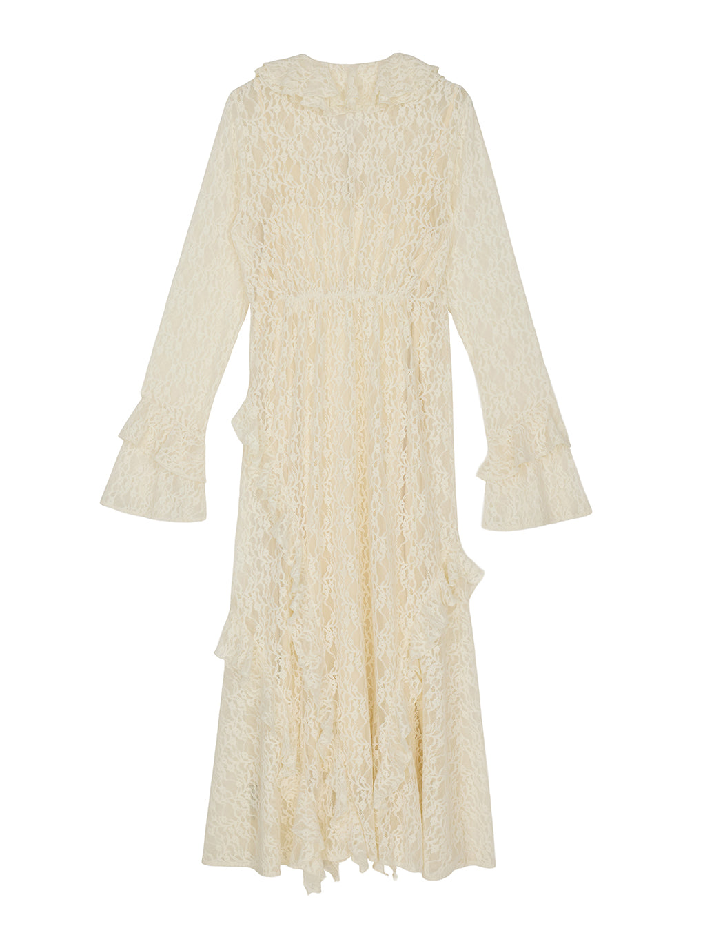 UND 2WAY CUT LACE FRILL TOP AMERI アイボリー UND 2WAY CUT LACE FRILL DRESS