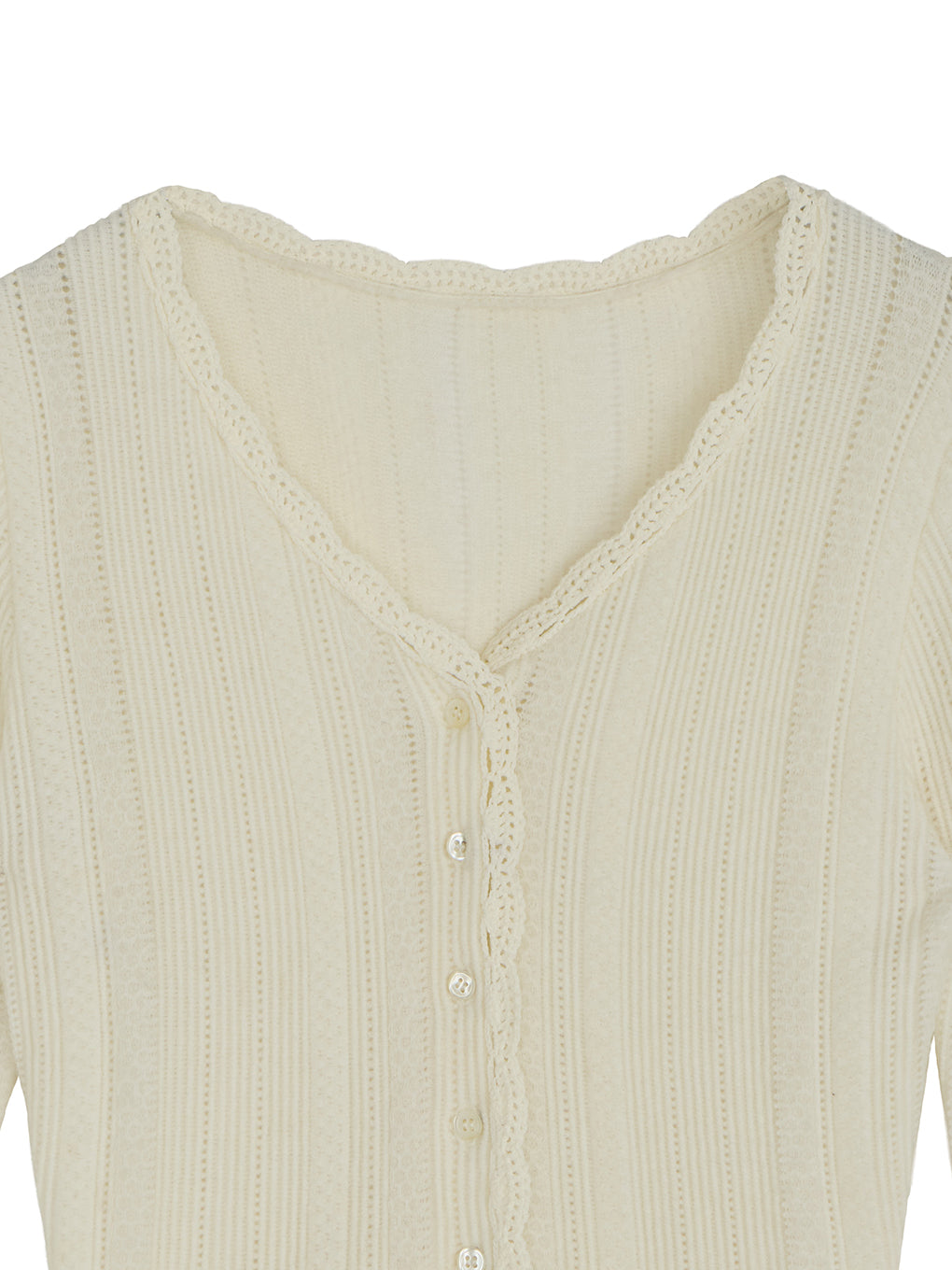UND PIN TUCK LACE LIKE  KNIT TOP