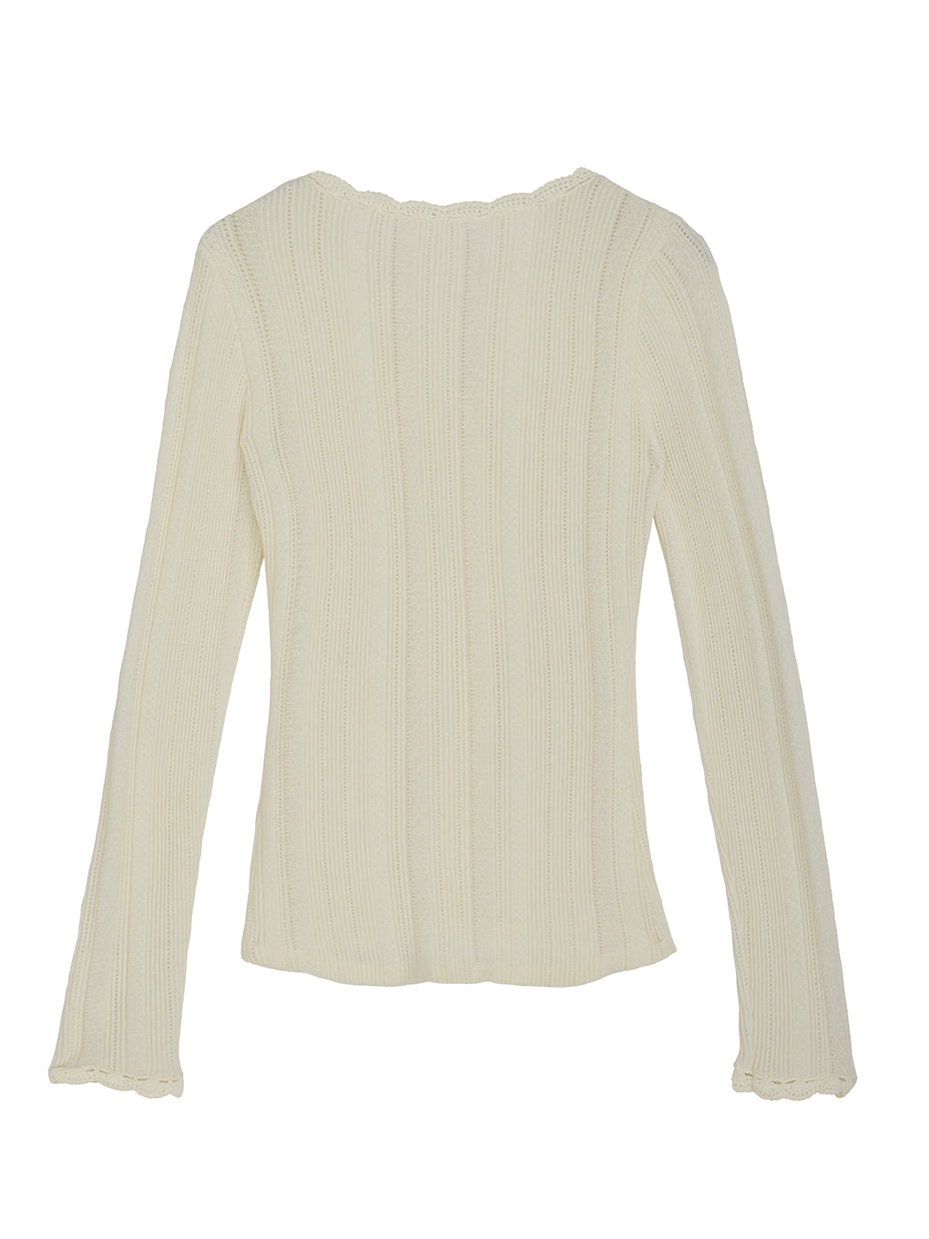 UND PIN TUCK LACE LIKE KNIT TOP